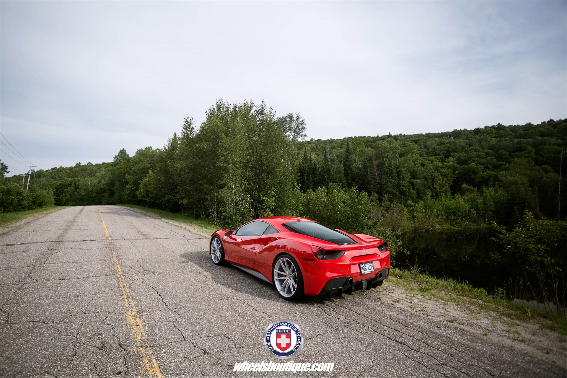 Ferrari 488 | Rosso Corsa | on HRE P104 | Brushed Clear