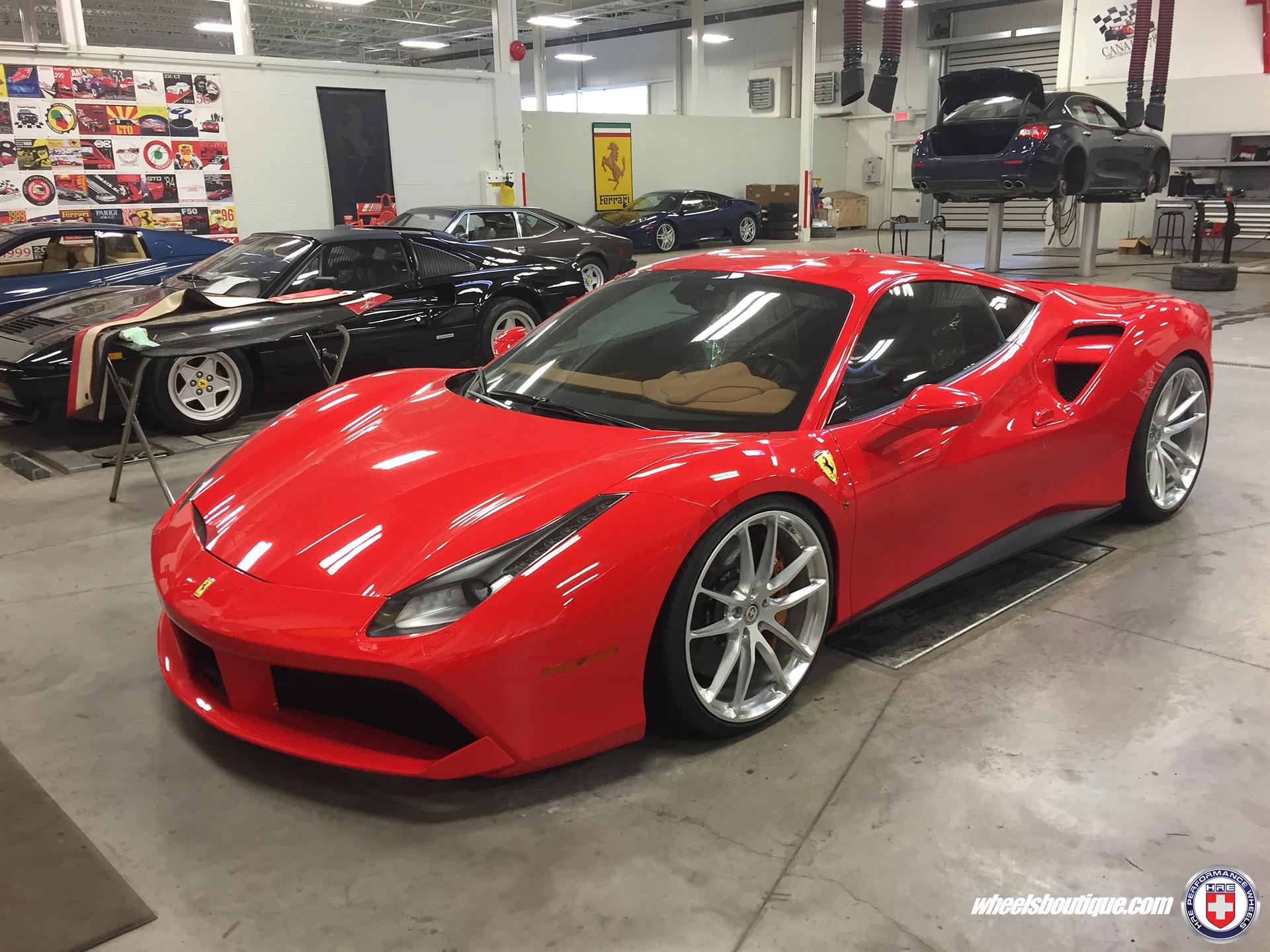 Ferrari 488 | Rosso Corsa | on HRE P104 | Brushed Clear