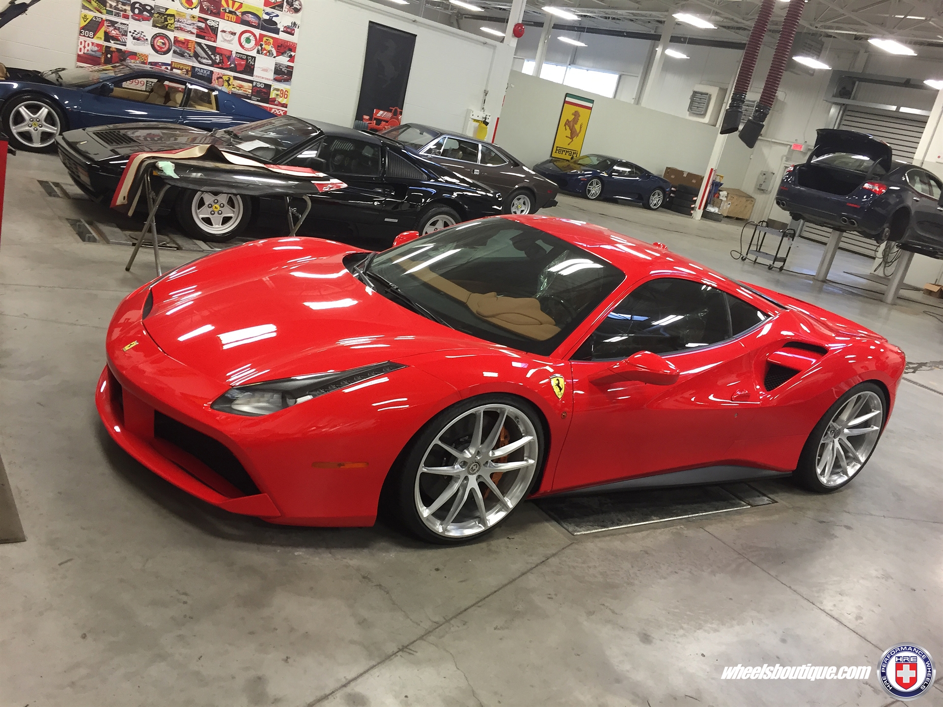 Ferrari 488 | Rosso Corsa | on HRE P104 | Brushed Clear