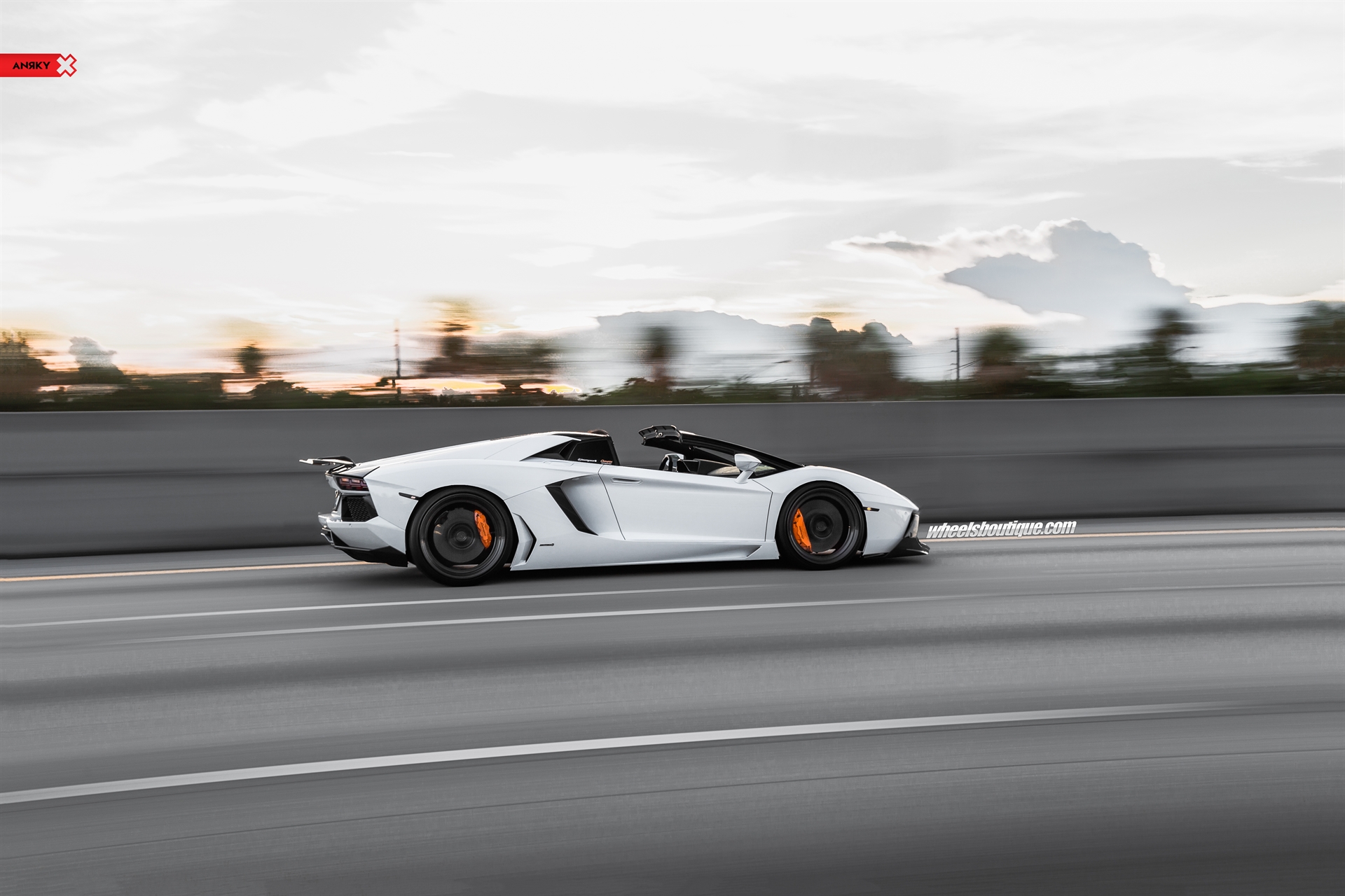 Lamborghini Aventador Roadster | | on ANRKY AN28 | Brushed Dark Clear