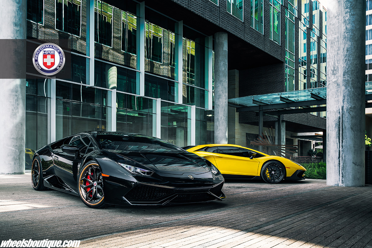 Lamborghini Huracan | | on HRE S201 | Two-Tone: Brushed Gold Clear Face + Gloss Black Window 