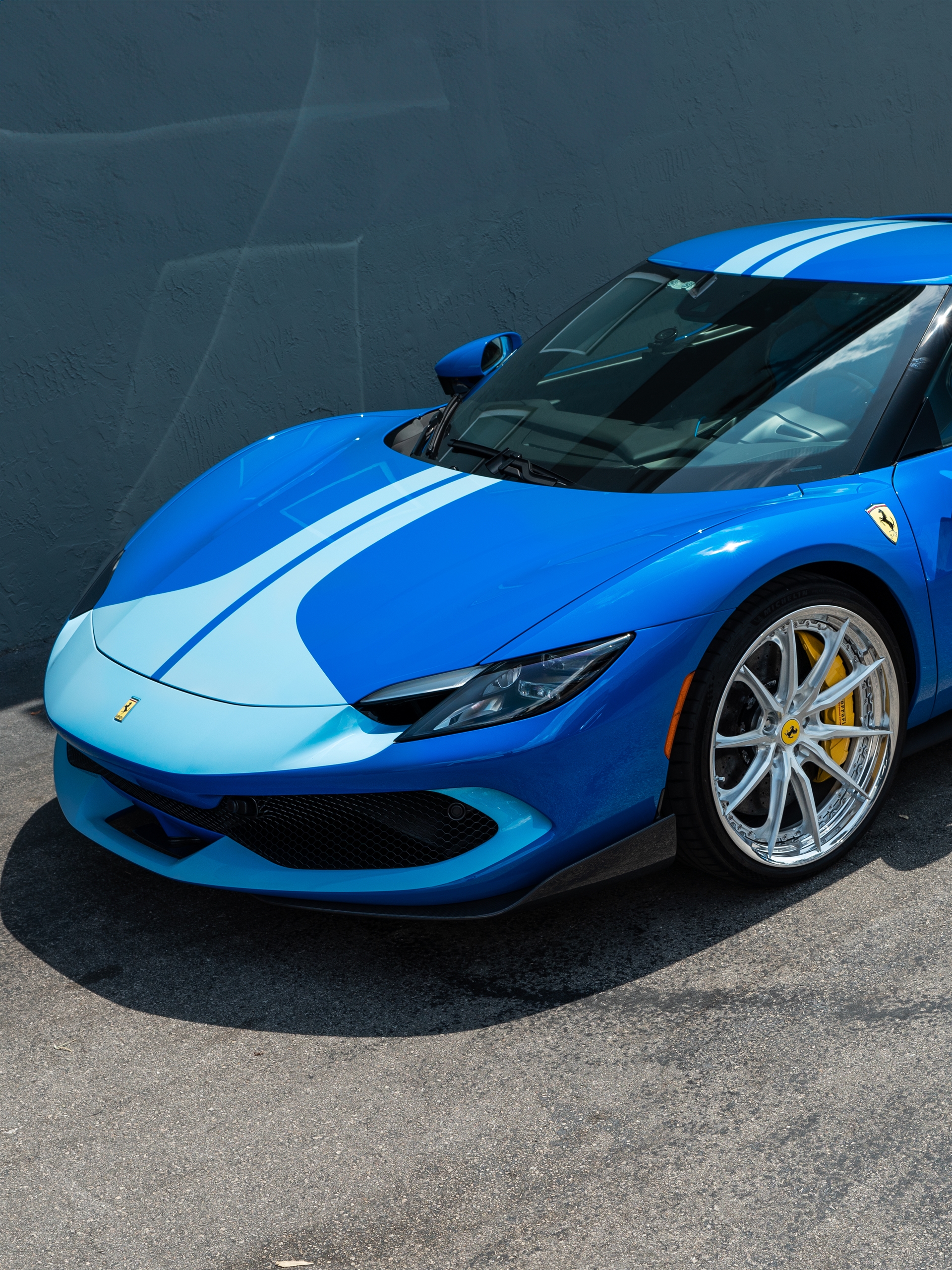 Ferrari 296 GTB | Azzurro Dino | HRE S104SC | Brushed Clear