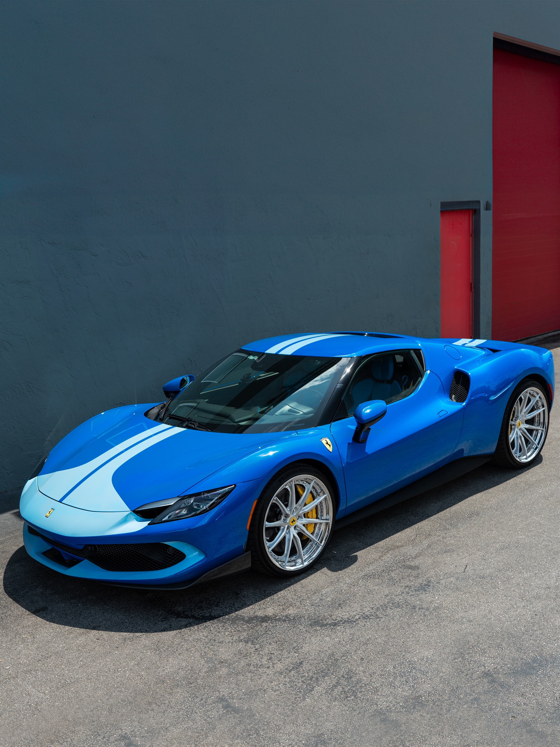 Ferrari 296 GTB | Azzurro Dino | HRE S104SC | Brushed Clear