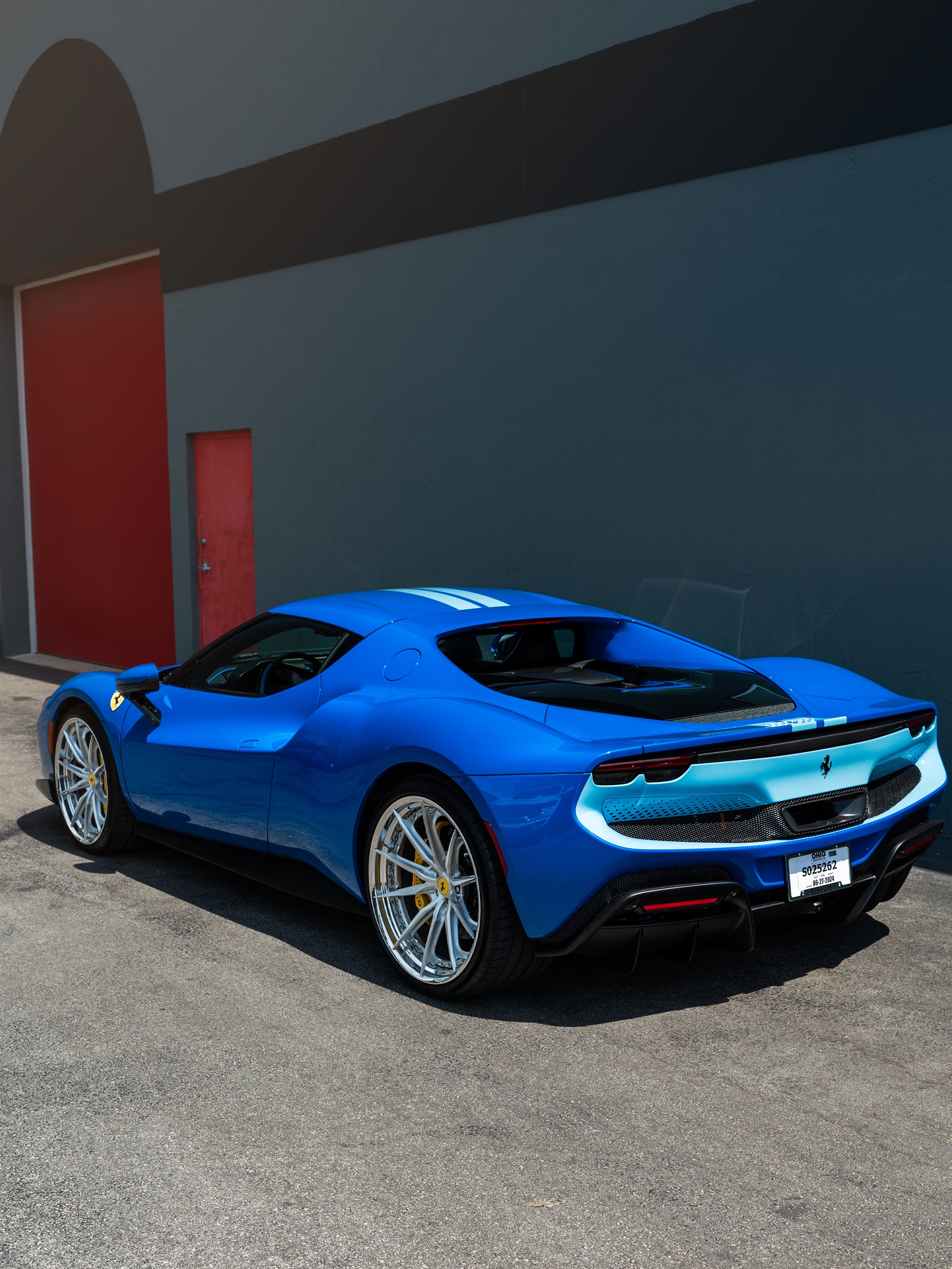 Ferrari 296 GTB | Azzurro Dino | HRE S104SC | Brushed Clear