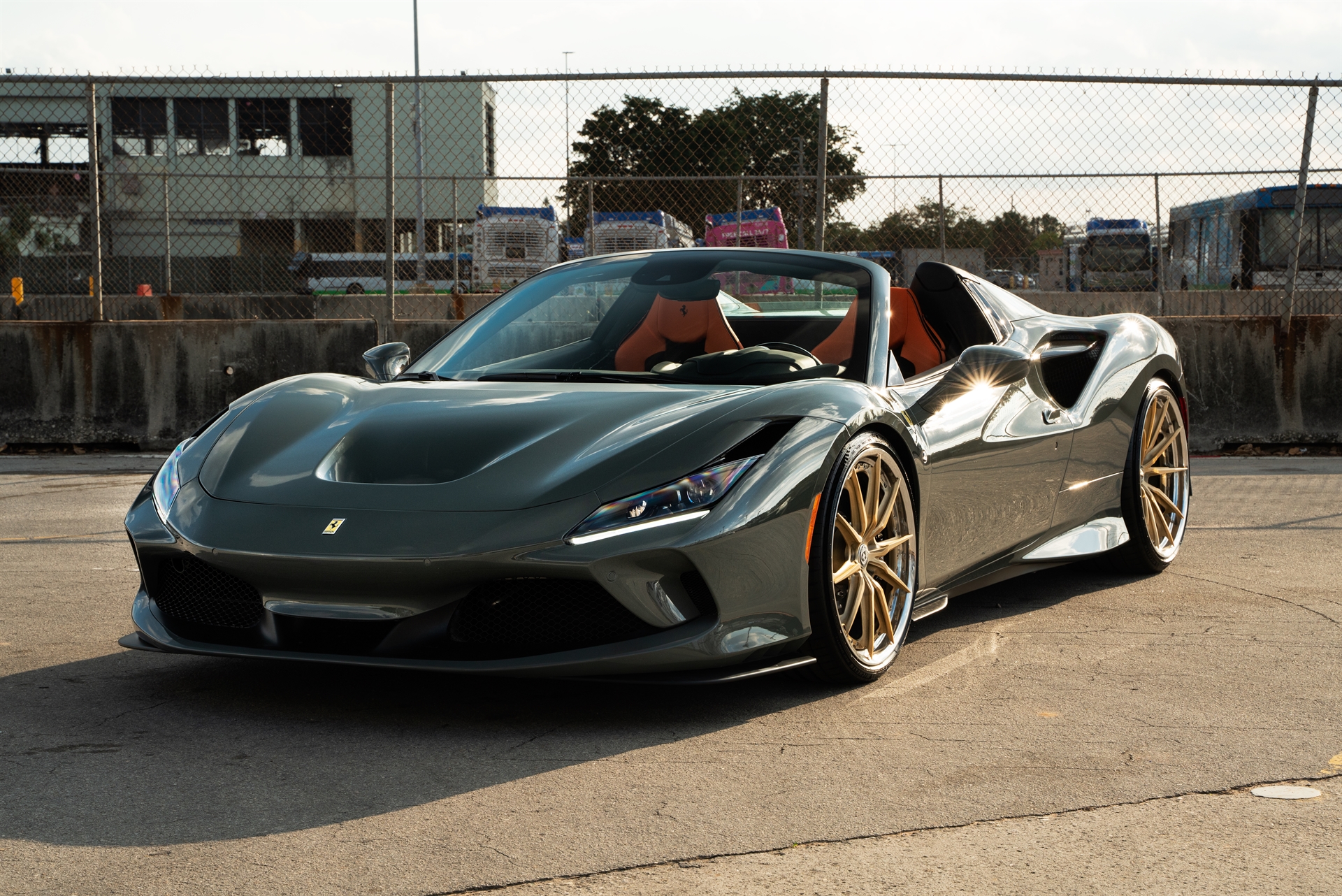 Ferrari F8 Spider | Grigio Medio | HRE S104SC Wheels | Frozen Champagne