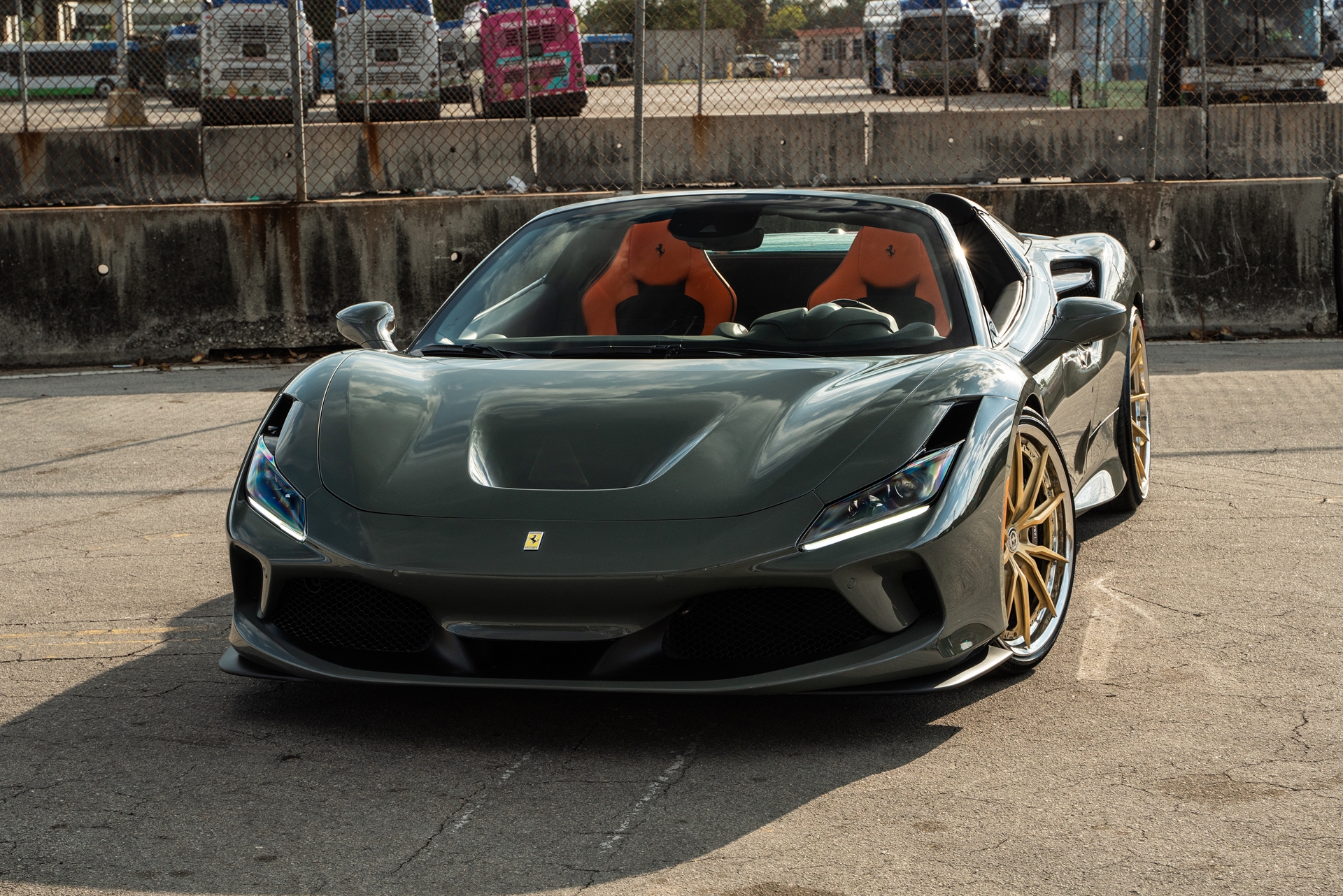 Ferrari F8 Spider | Grigio Medio | HRE S104SC Wheels | Frozen Champagne