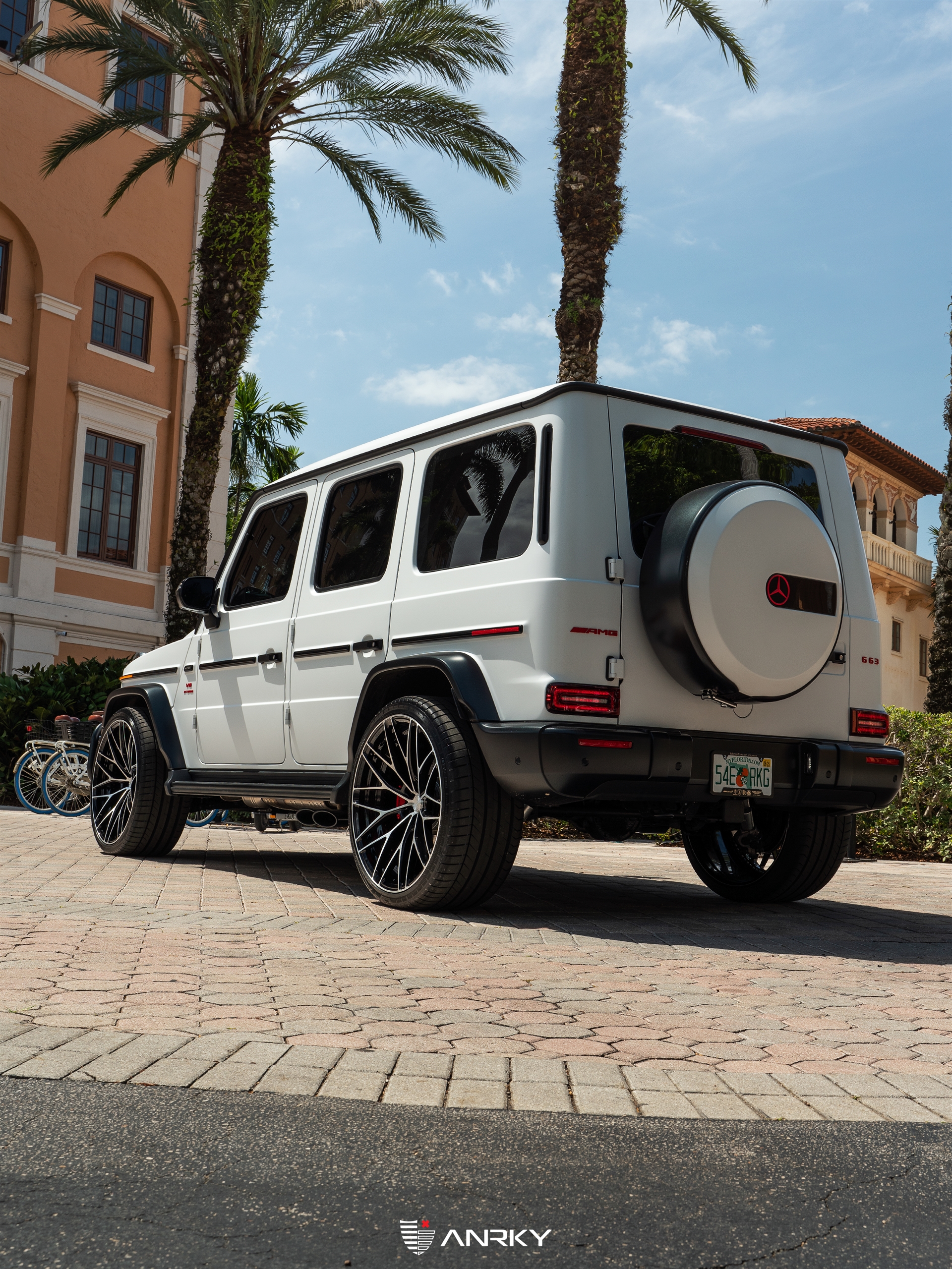 Mercedes Benz AMG G63 | Polar White | on ANRKY AN20 | Two Tone: Brushed Face + Gloss Black Window