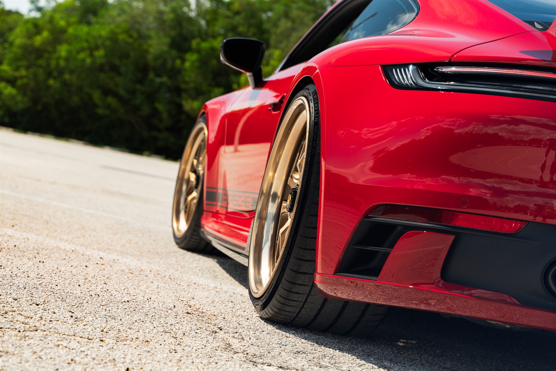 Porsche 992 GTS | Carmine Red | on 1886 Wheels S010| Brushed Champagne