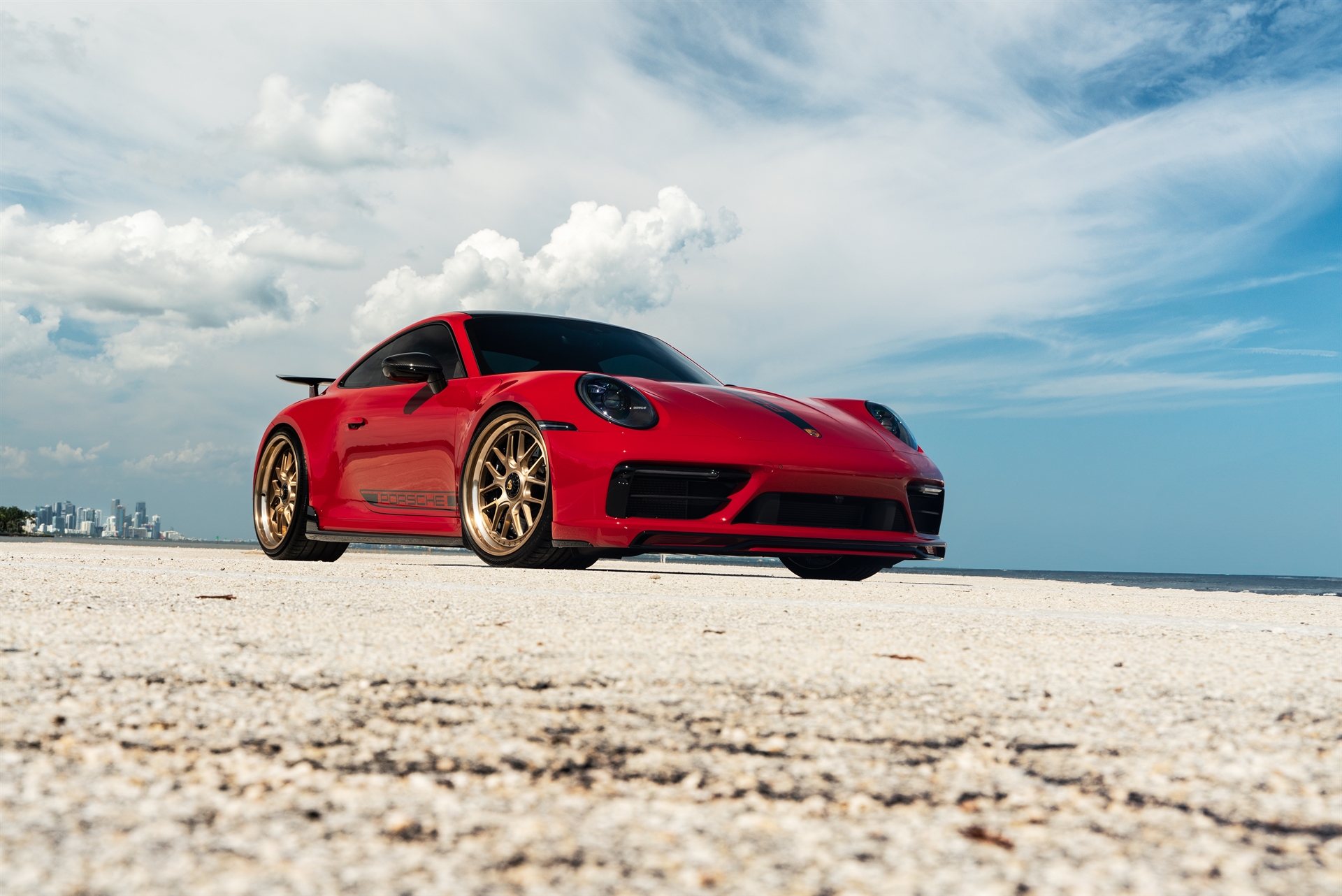 Porsche 992 GTS | Carmine Red | on 1886 Wheels S010| Brushed Champagne
