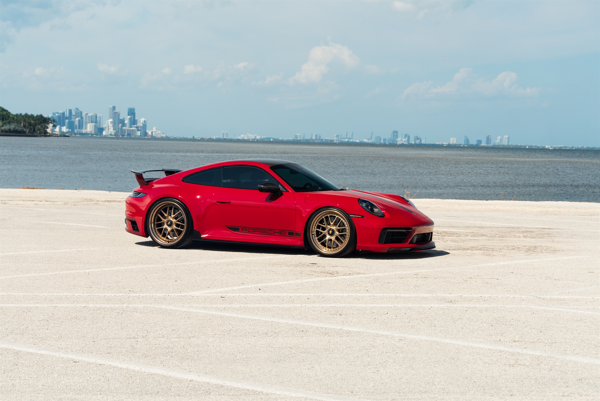 Porsche 992 GTS | Carmine Red | on 1886 Wheels S010| Brushed Champagne