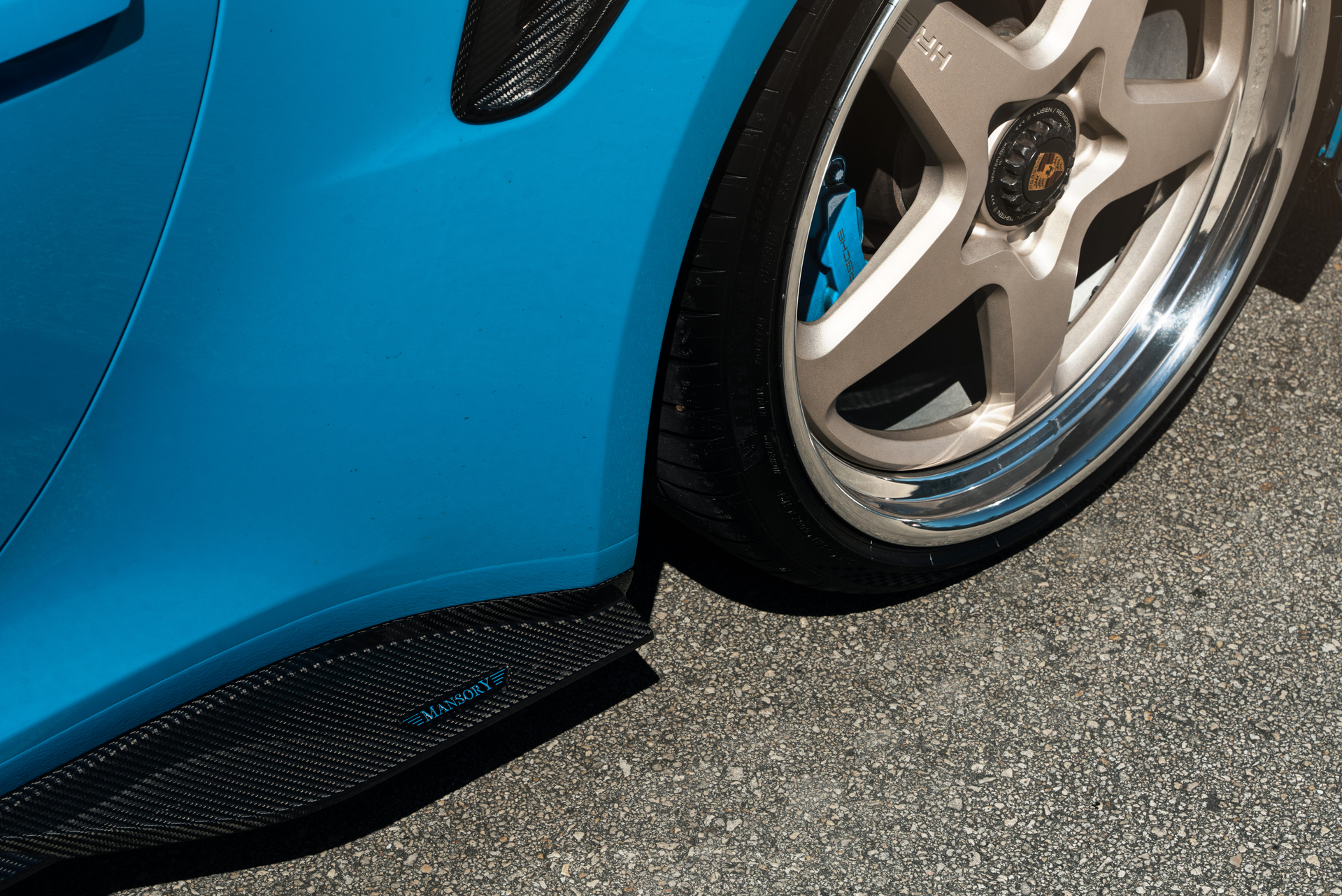 MANSORY 992 Turbo | Riviera Blue | on HRE 527 FMR | Satin White Gold