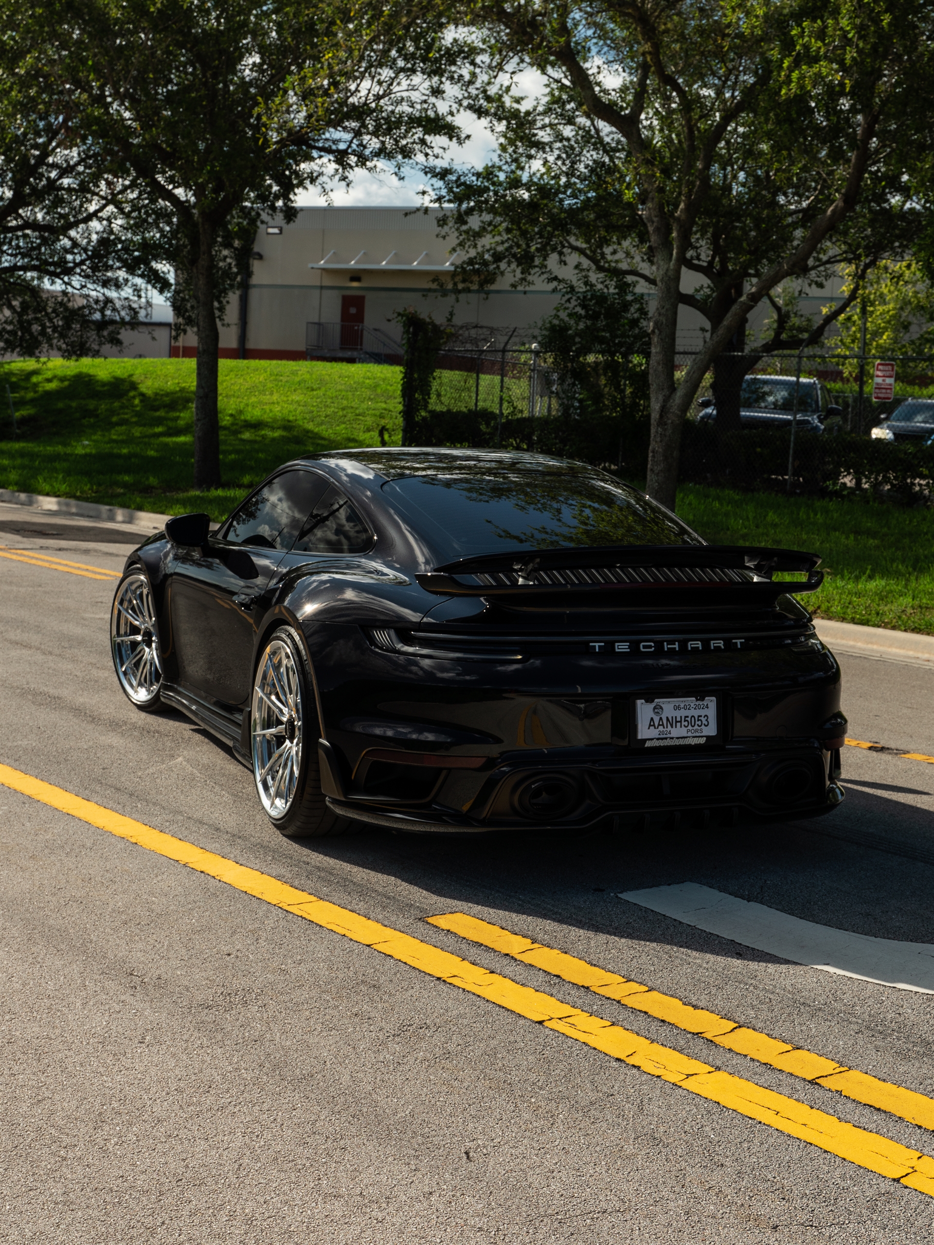Porsche 992 Turbo S | Jet Black Metallic | on HRE S104SC | Polished Clear | Techart Aero Kit