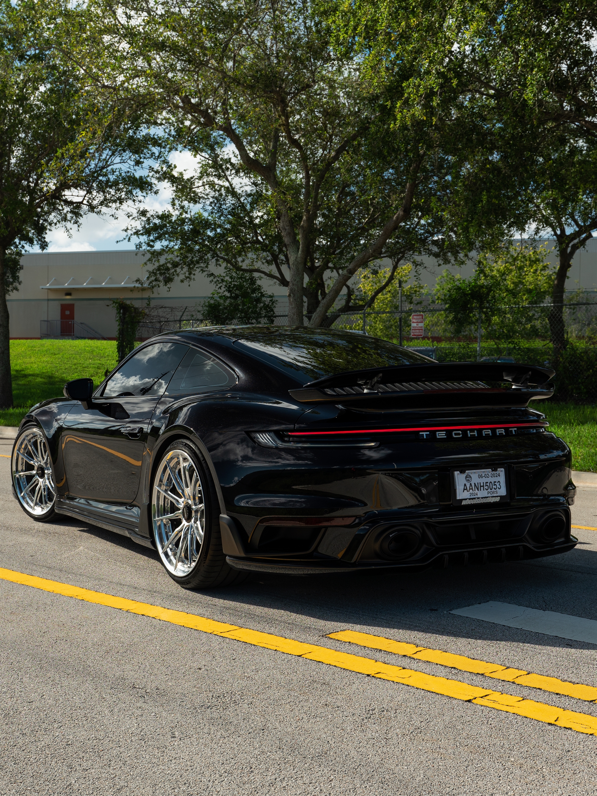 Porsche 992 Turbo S | Jet Black Metallic | on HRE S104SC | Polished Clear | Techart Aero Kit