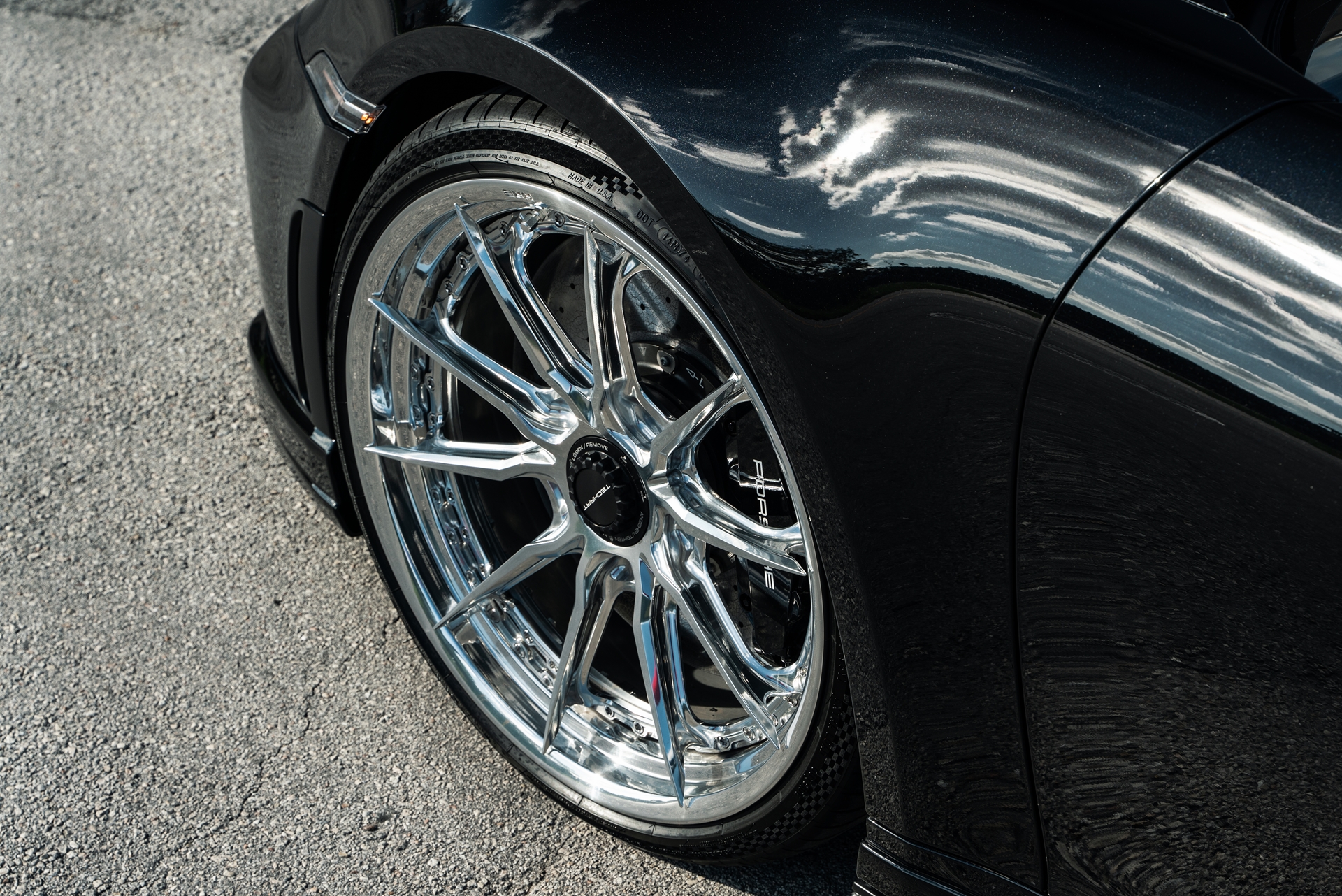 Porsche 992 Turbo S | Jet Black Metallic | on HRE S104SC | Polished Clear | Techart Aero Kit