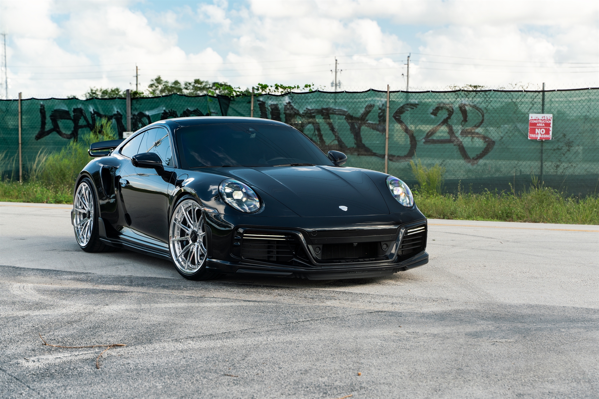 Porsche 992 Turbo S | Jet Black Metallic | on HRE S104SC | Polished Clear | Techart Aero Kit