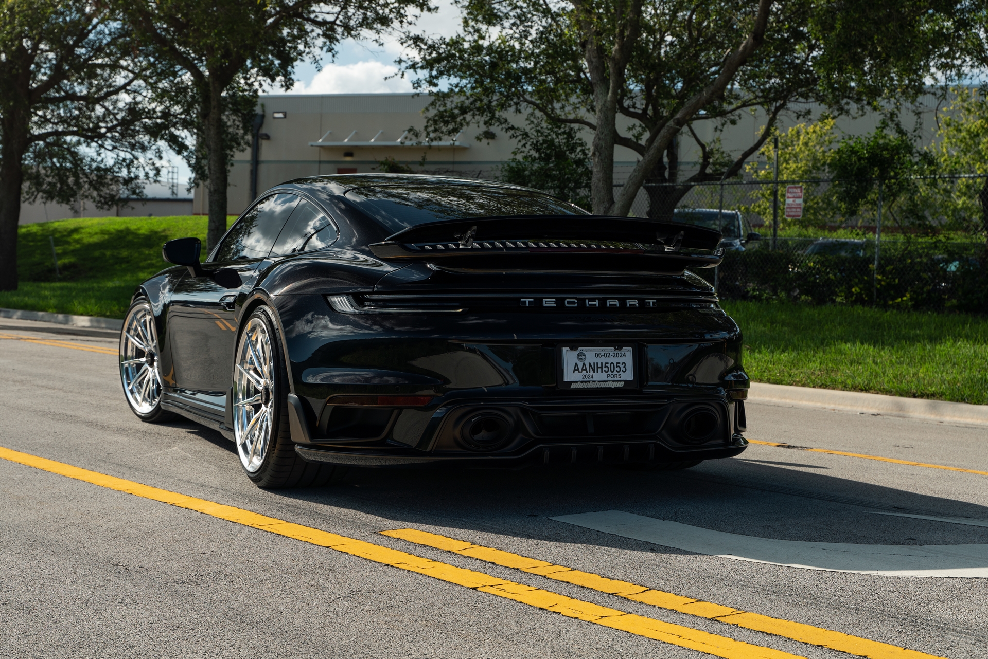 Porsche 992 Turbo S | Jet Black Metallic | on HRE S104SC | Polished Clear | Techart Aero Kit