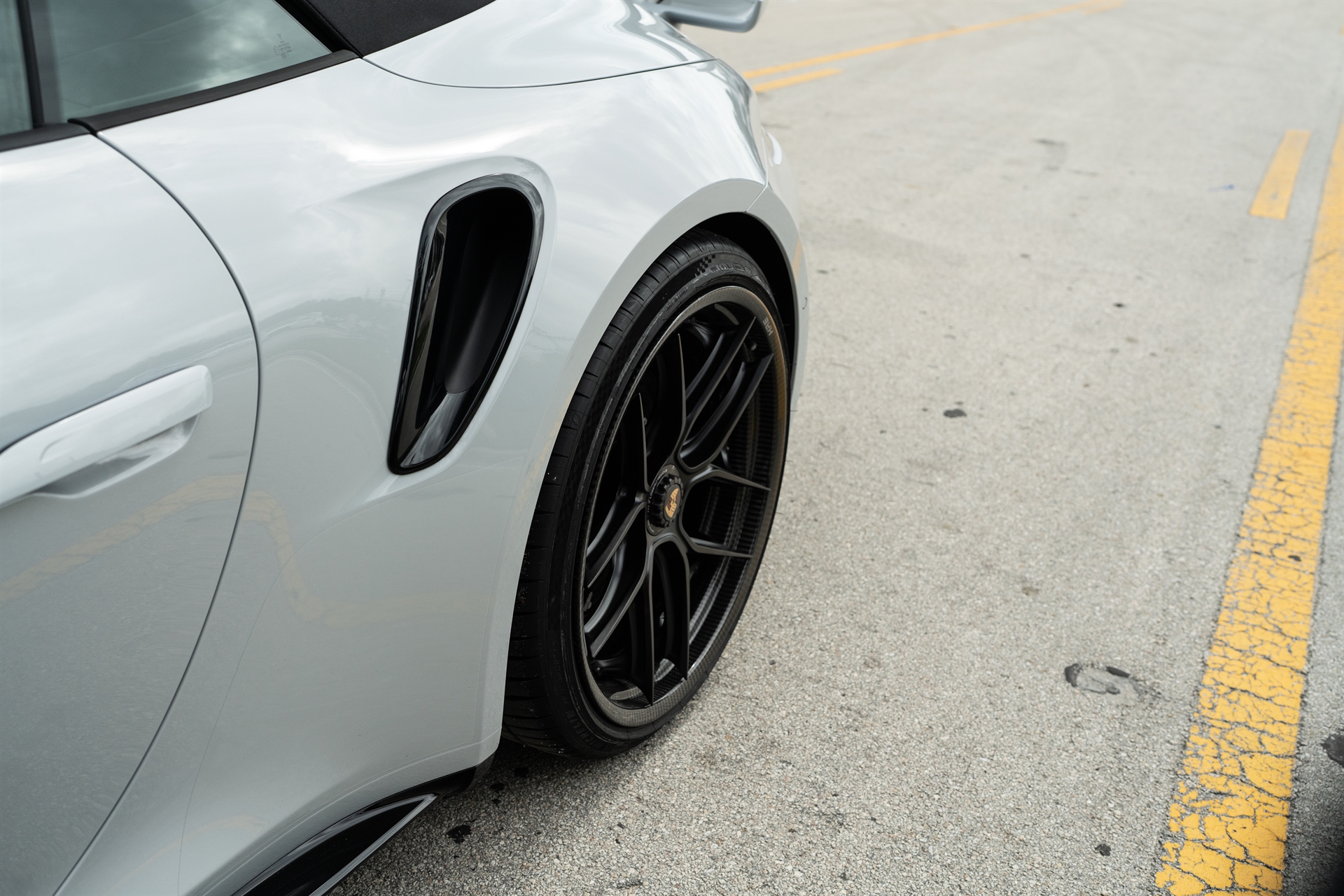 Porsche 992 Turbo S | Ice Gray Metallic | on HRE HX101 | Satin Black