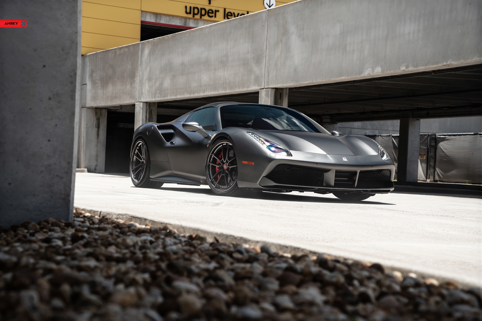 Ferrari 488 Spider | Grifio Silverstone Opaco | on ANRKY AN34 | Satin Black