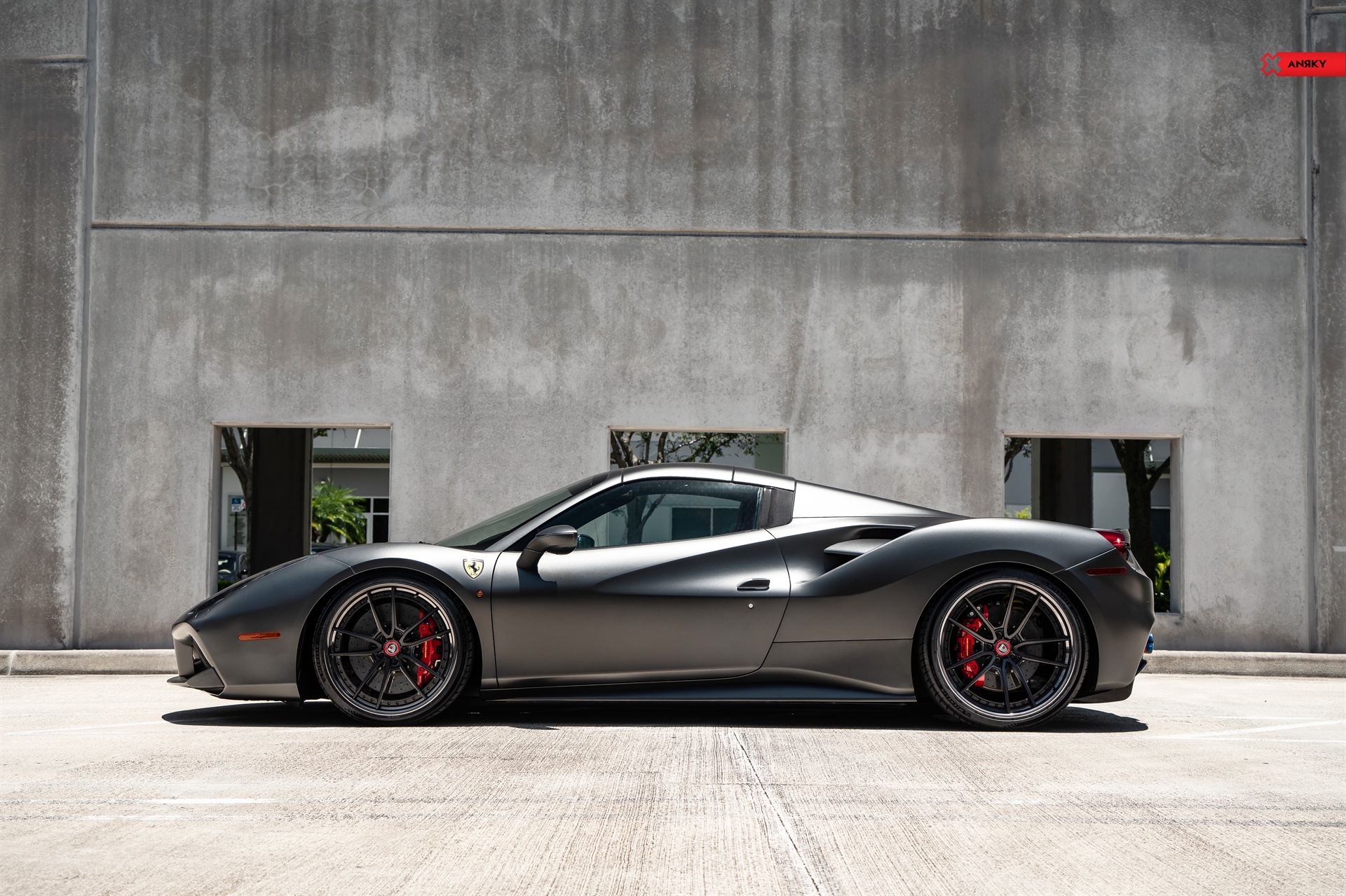 Ferrari 488 Spider | Grifio Silverstone Opaco | on ANRKY AN34 | Satin Black