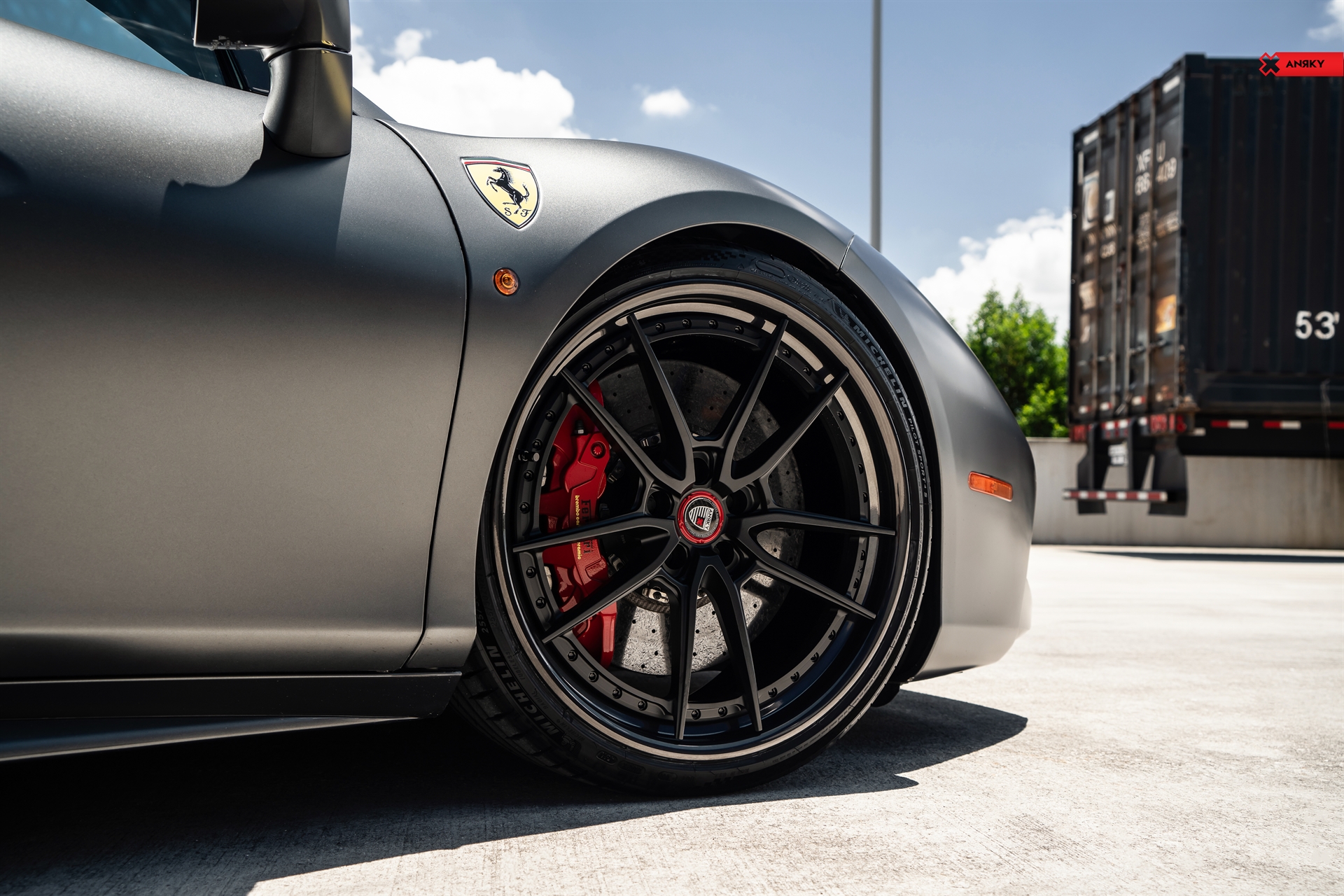 Ferrari 488 Spider | Grifio Silverstone Opaco | on ANRKY AN34 | Satin Black