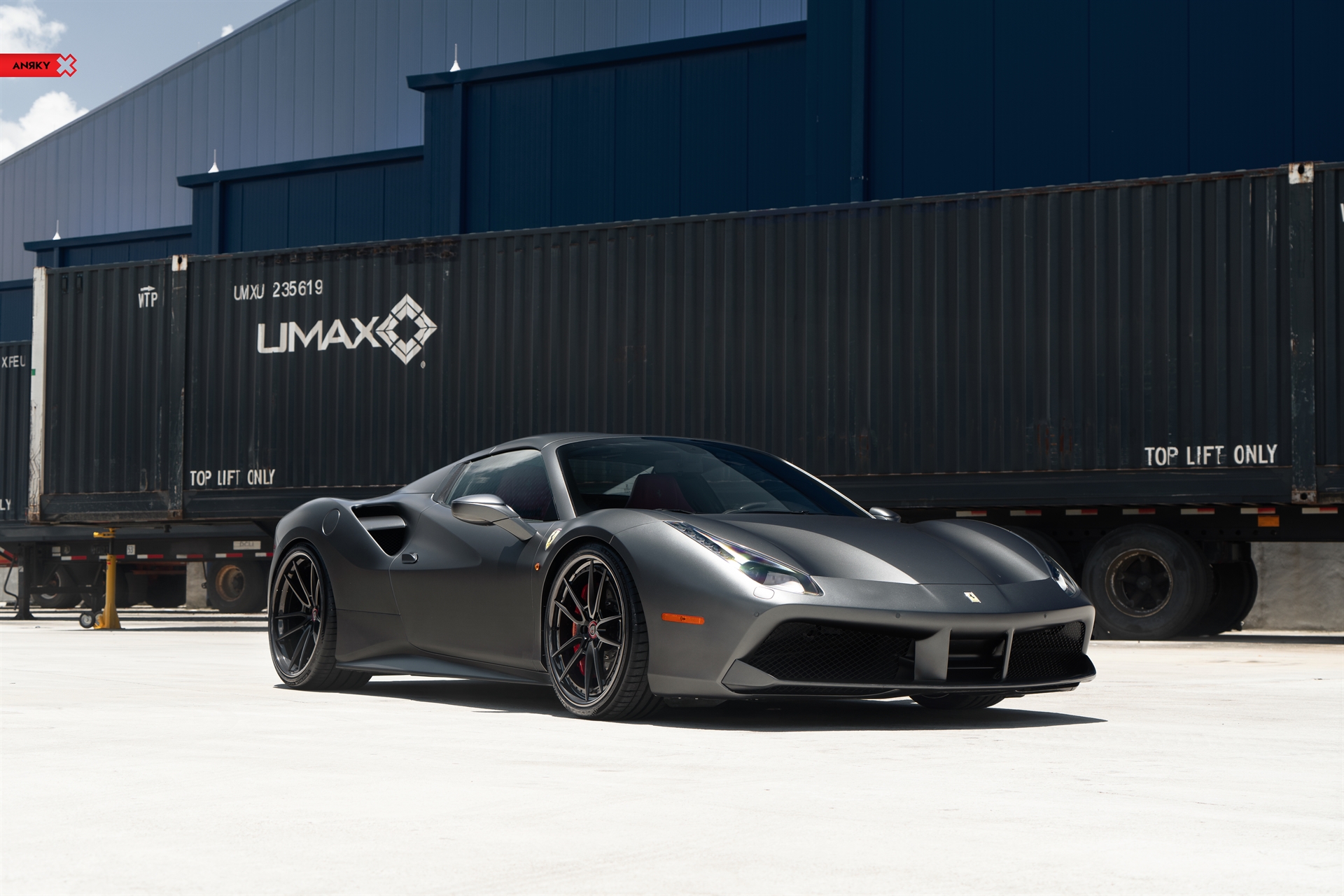Ferrari 488 Spider | Grifio Silverstone Opaco | on ANRKY AN34 | Satin Black