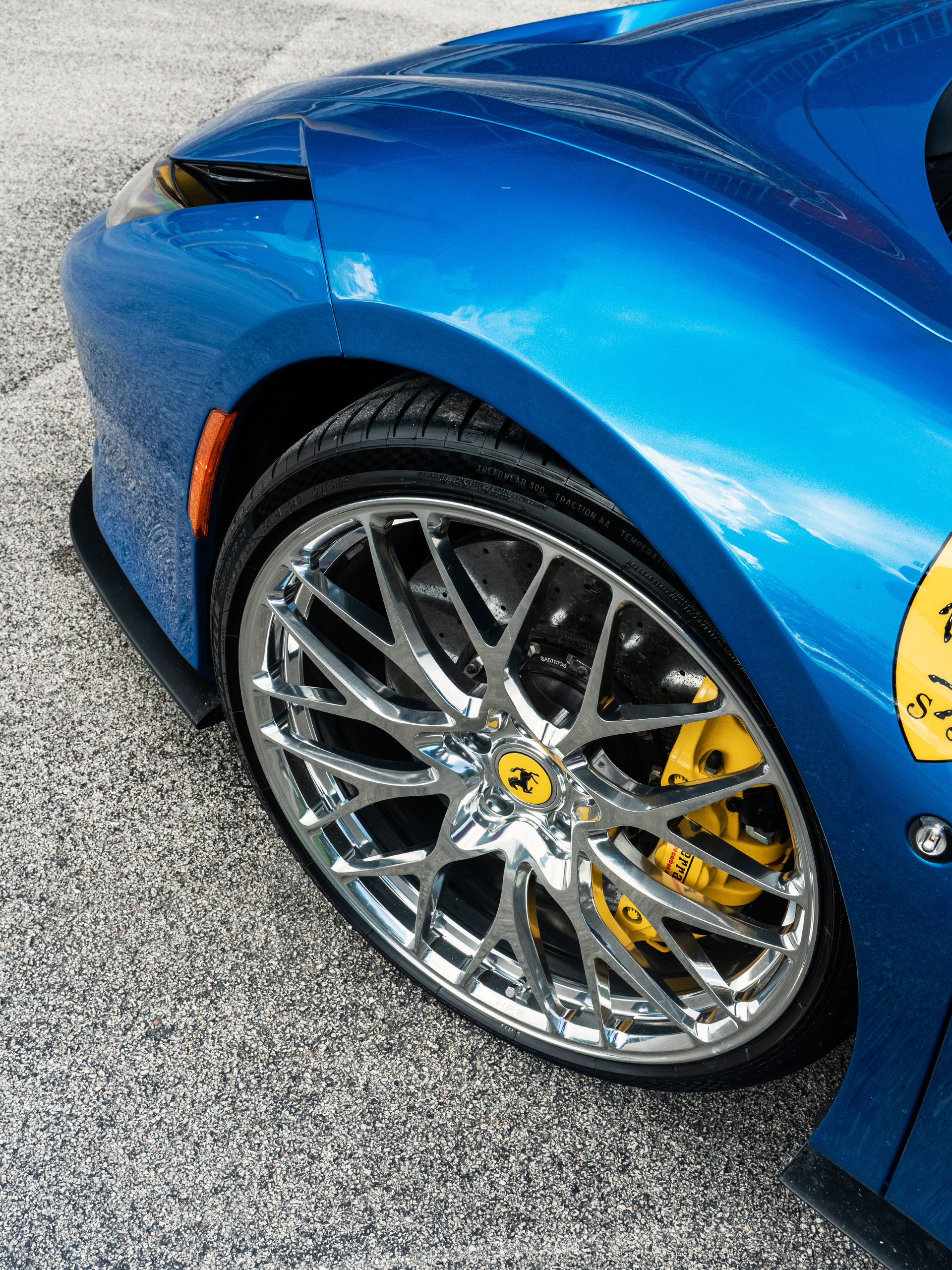 Ferrari F8 | Blue Corza | on HRE 520M | Polished Clear