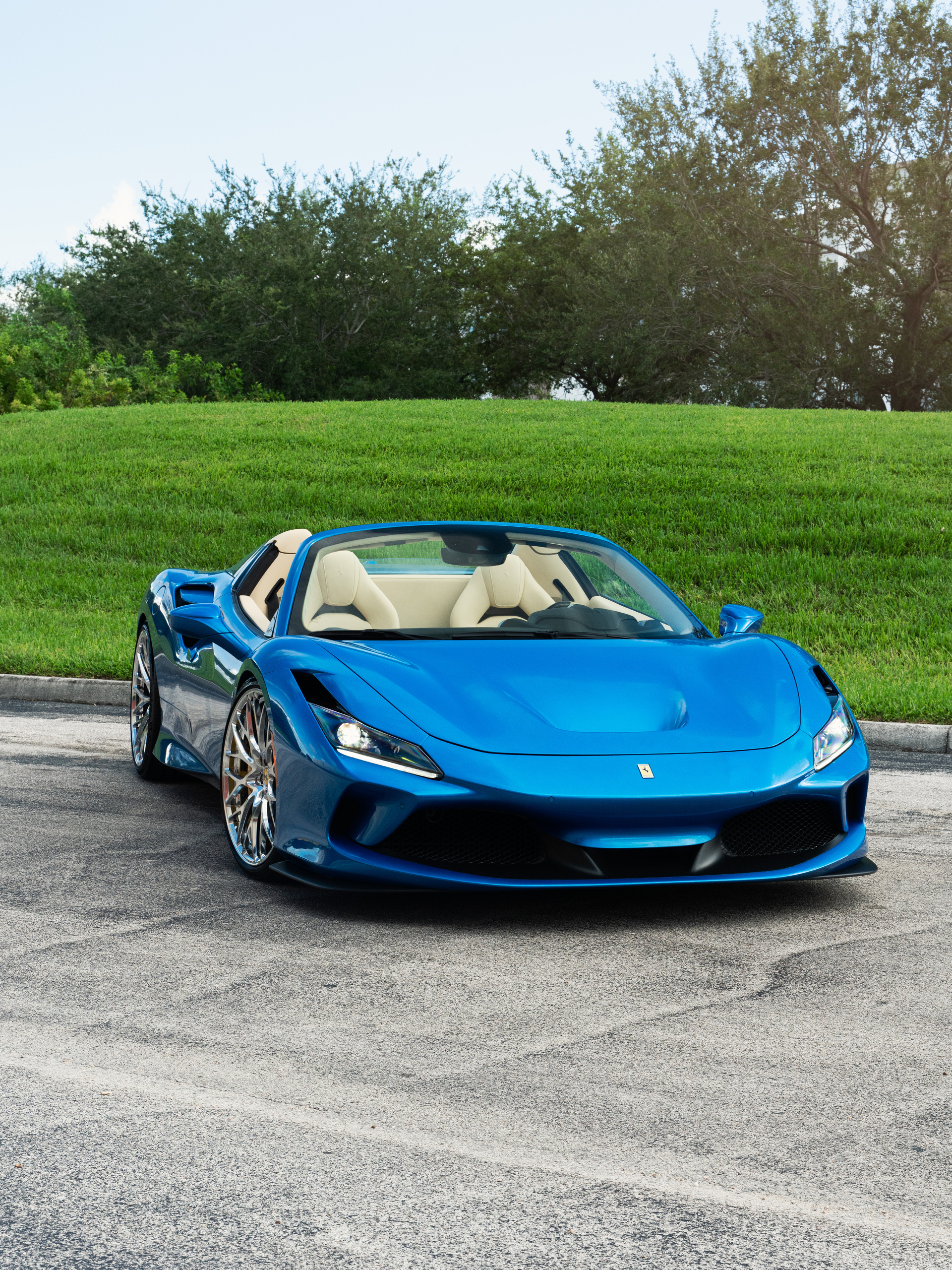 Ferrari F8 | Blue Corza | on HRE 520M | Polished Clear