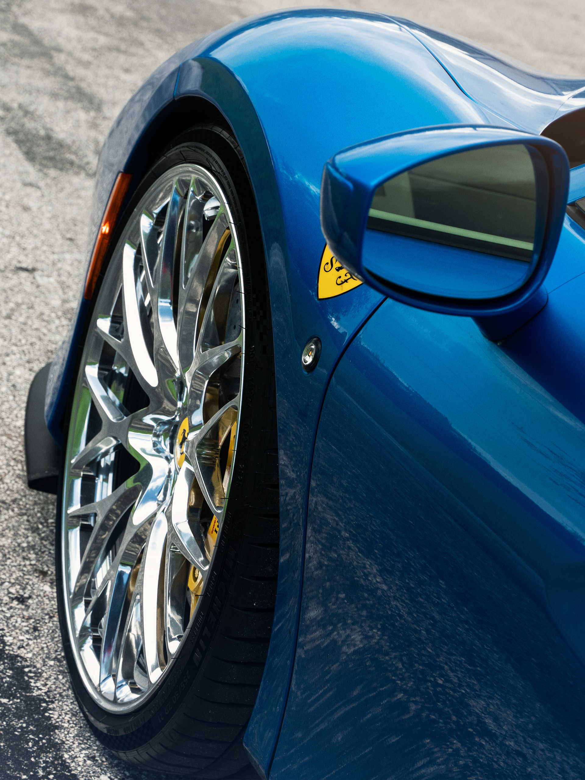 Ferrari F8 | Blue Corza | on HRE 520M | Polished Clear