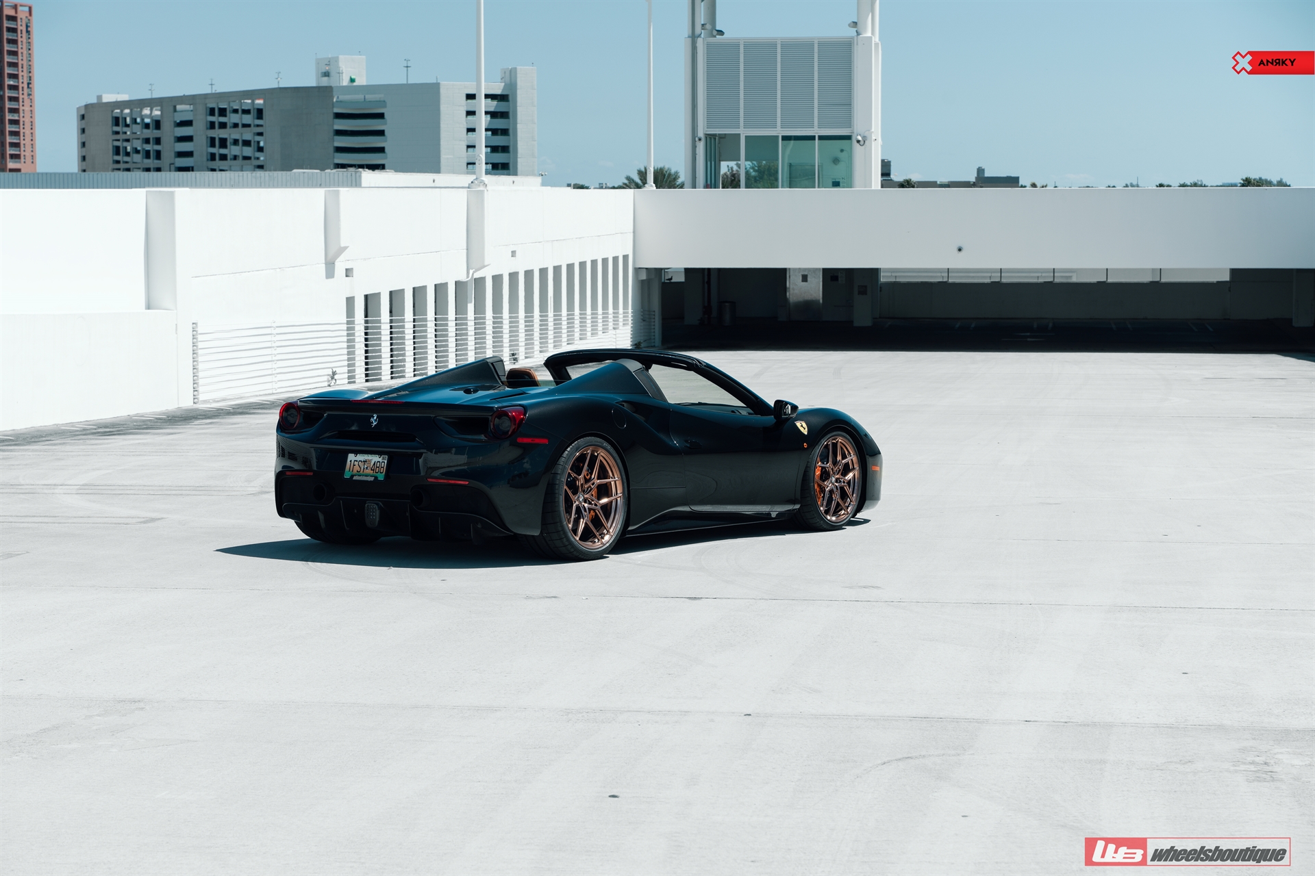 Ferrari 488 Spider | Nero | on ANRKY S1-X4 | Polished Bronze