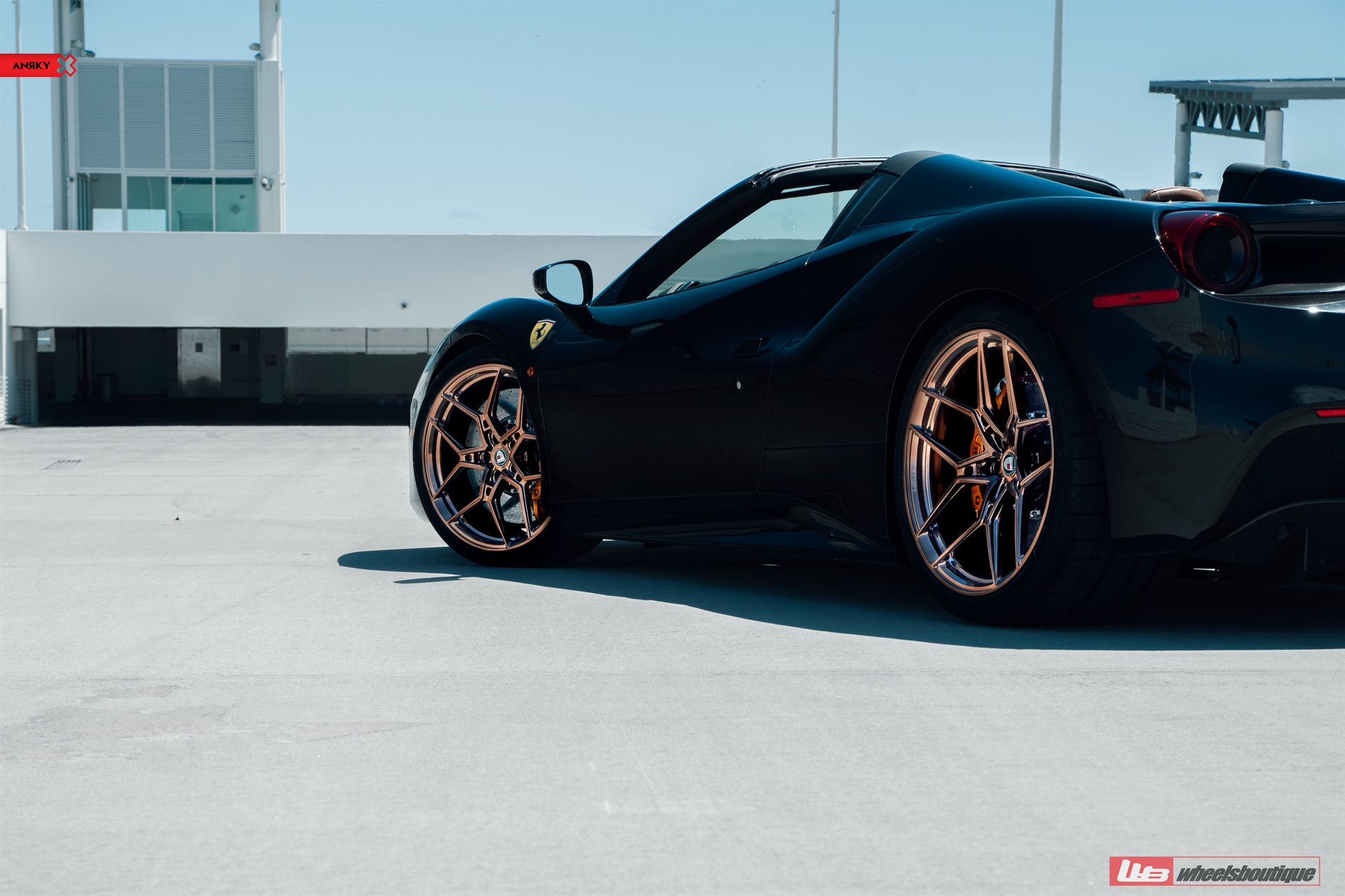 Ferrari 488 Spider | Nero | on ANRKY S1-X4 | Polished Bronze
