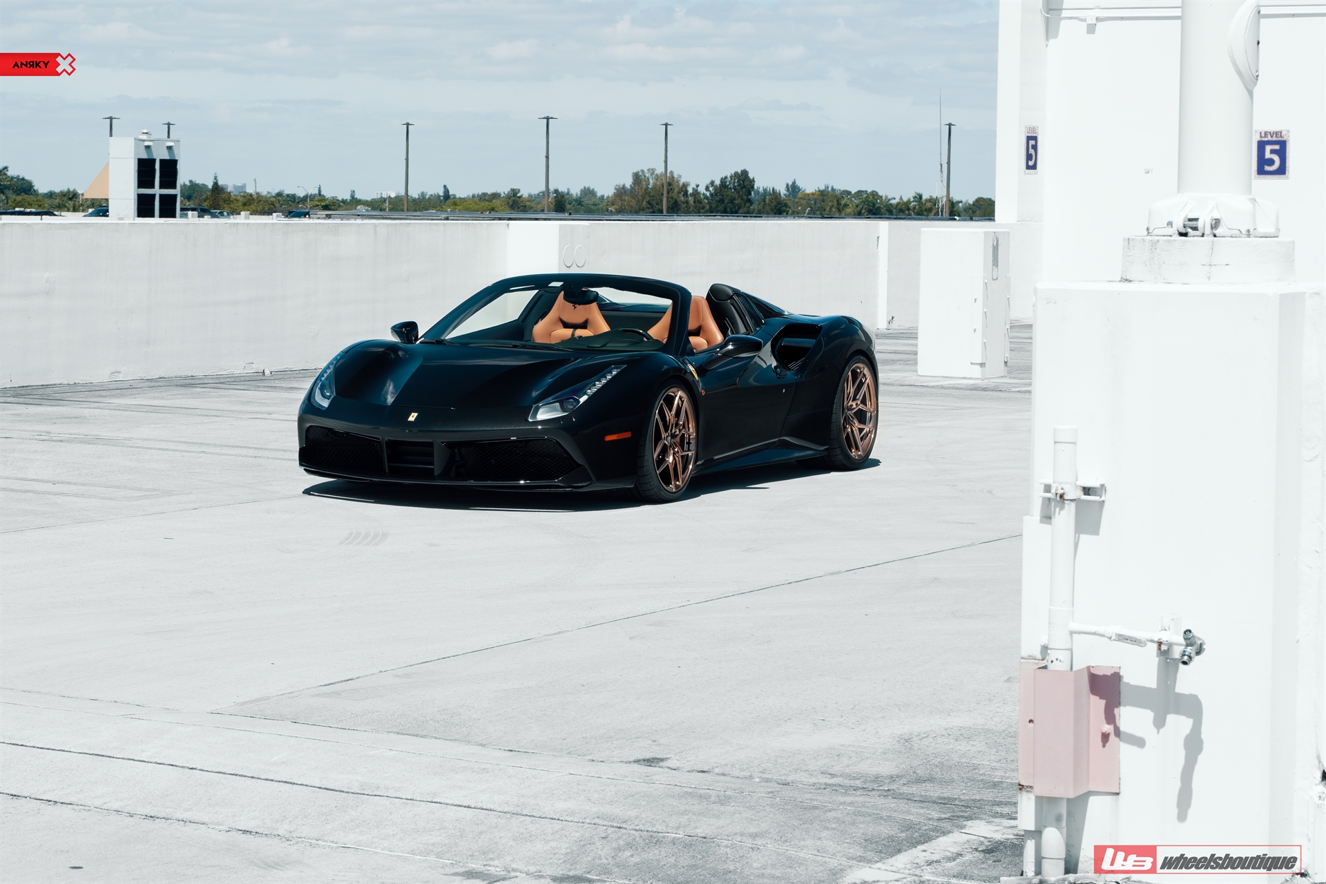 Ferrari 488 Spider | Nero | on ANRKY S1-X4 | Polished Bronze
