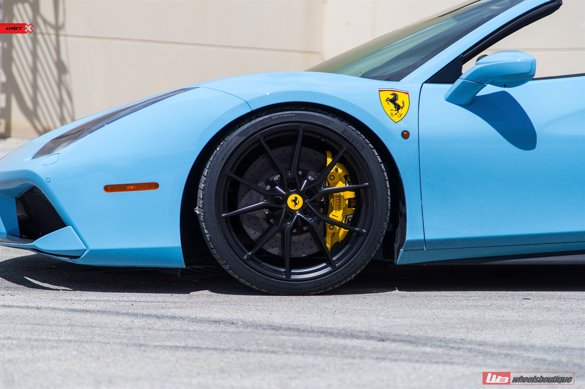 FERRARI 488 SPIDER | Azzuro La Plata | on ANRKY AN12 | Satin Black