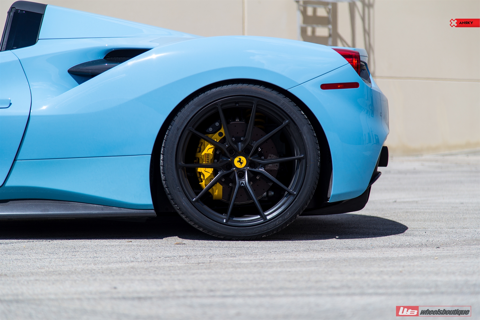FERRARI 488 SPIDER | Azzuro La Plata | on ANRKY AN12 | Satin Black