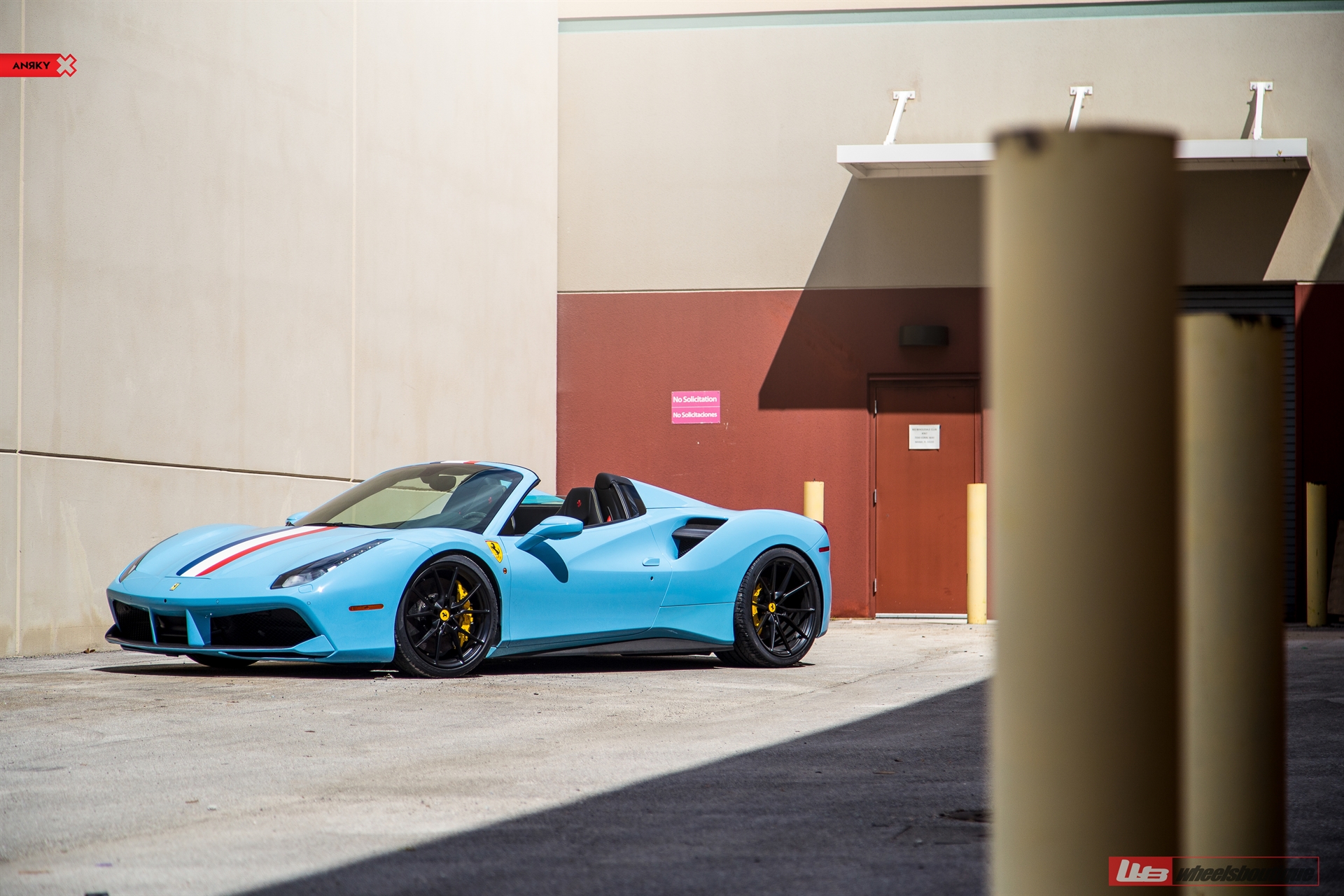 FERRARI 488 SPIDER | Azzuro La Plata | on ANRKY AN12 | Satin Black