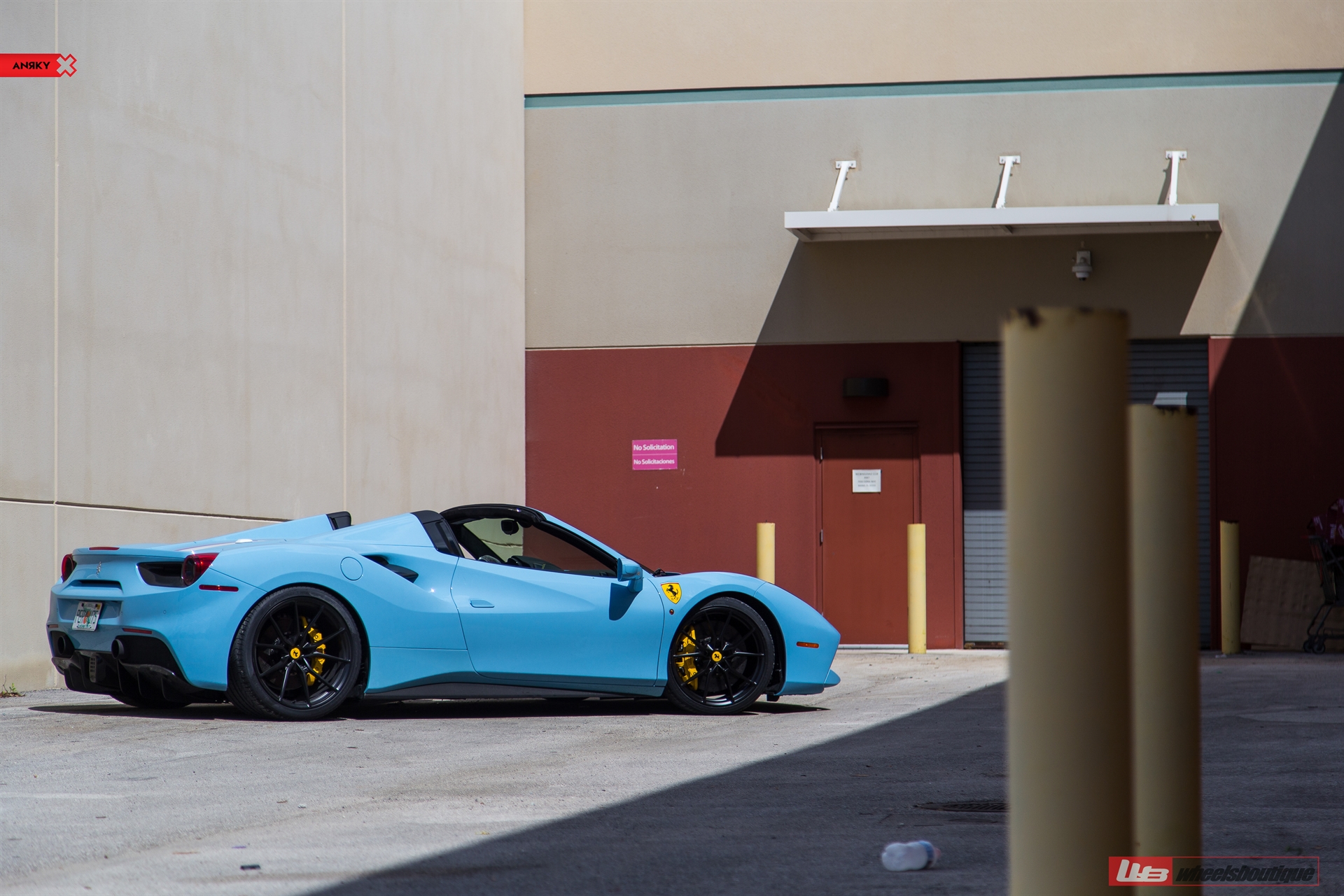 FERRARI 488 SPIDER | Azzuro La Plata | on ANRKY AN12 | Satin Black