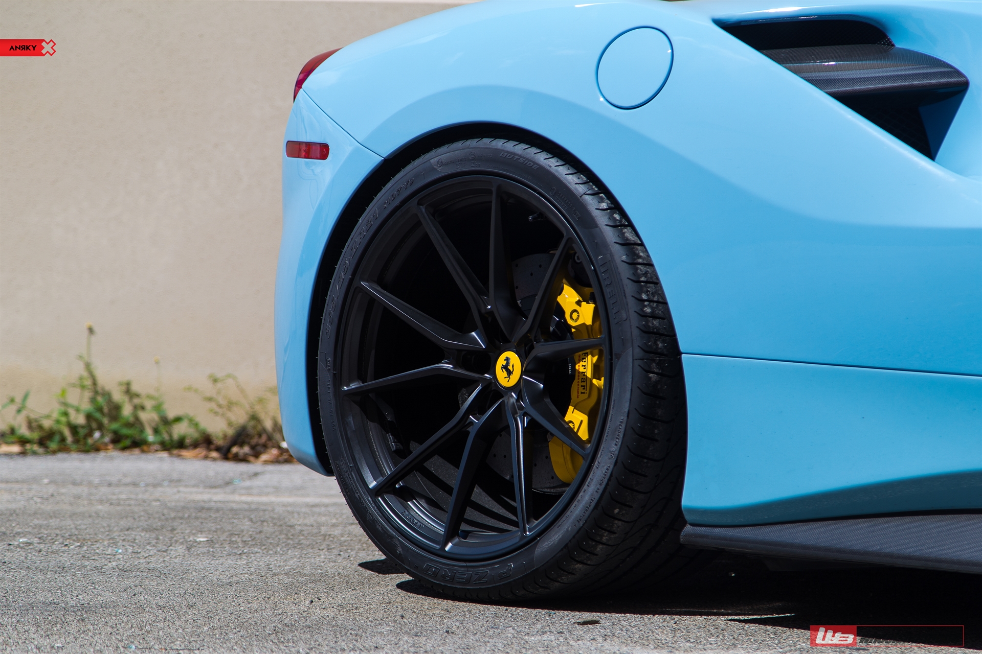 FERRARI 488 SPIDER | Azzuro La Plata | on ANRKY AN12 | Satin Black