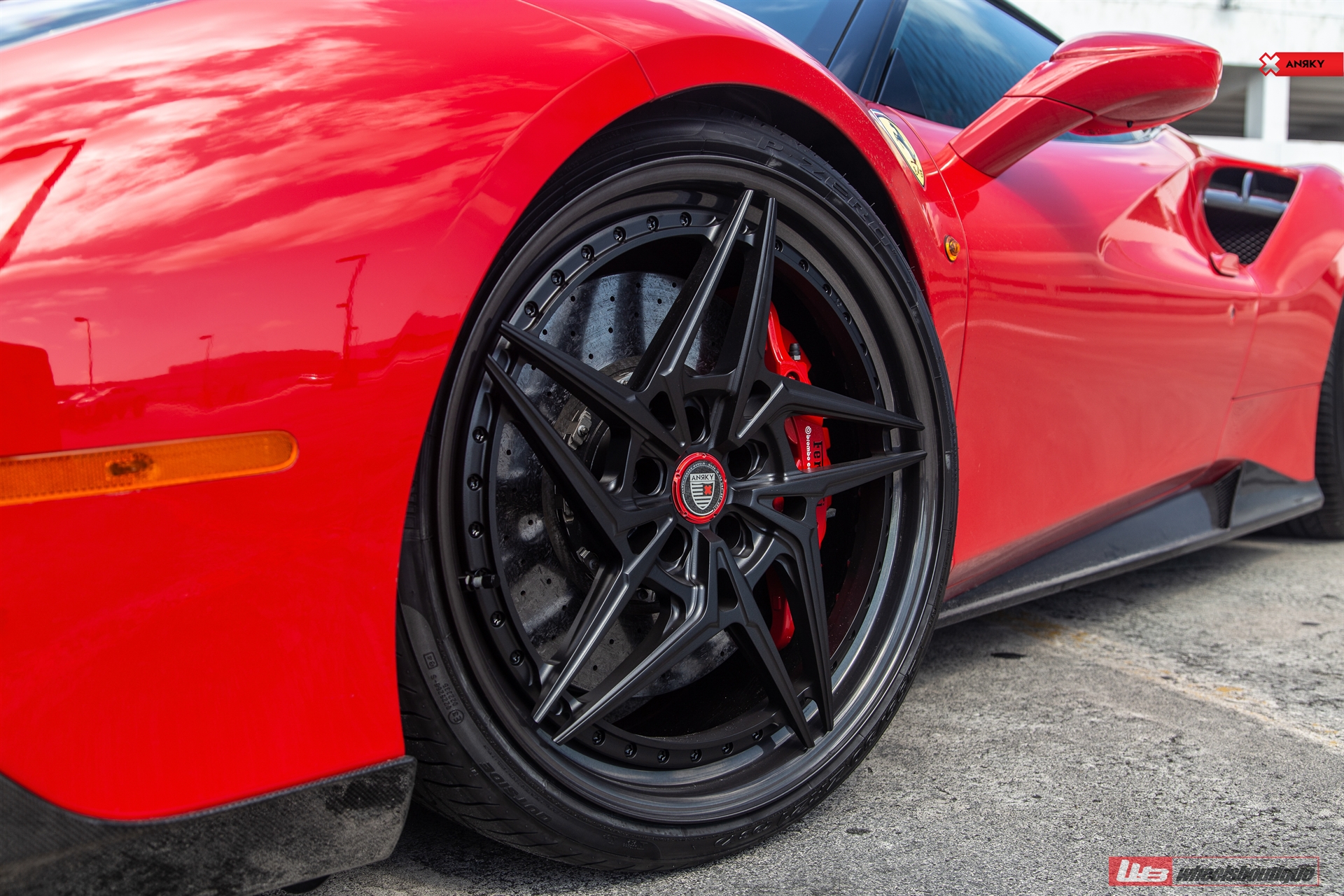 FERRARI 488 GTB | Rosso Corsa | on ANRKY S3-X3 | Satin Black