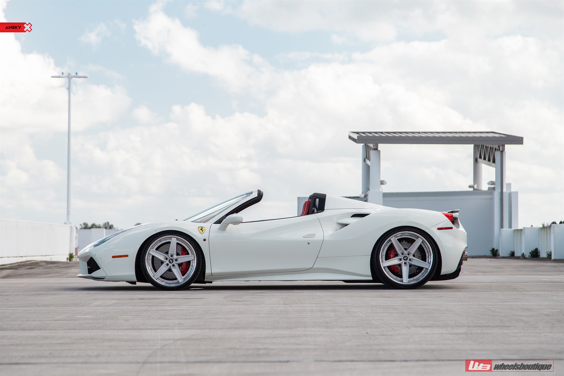 Ferrari 488 Spider | Bianco Avus | on ANRKY AN35 | Brushed Clear