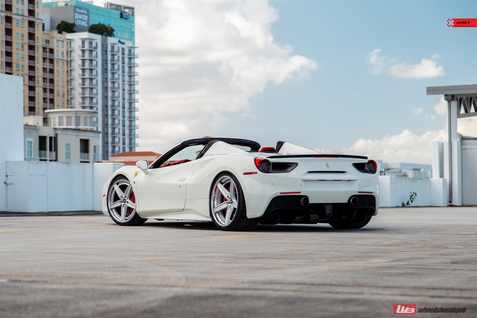 Ferrari 488 Spider | Bianco Avus | on ANRKY AN35 | Brushed Clear