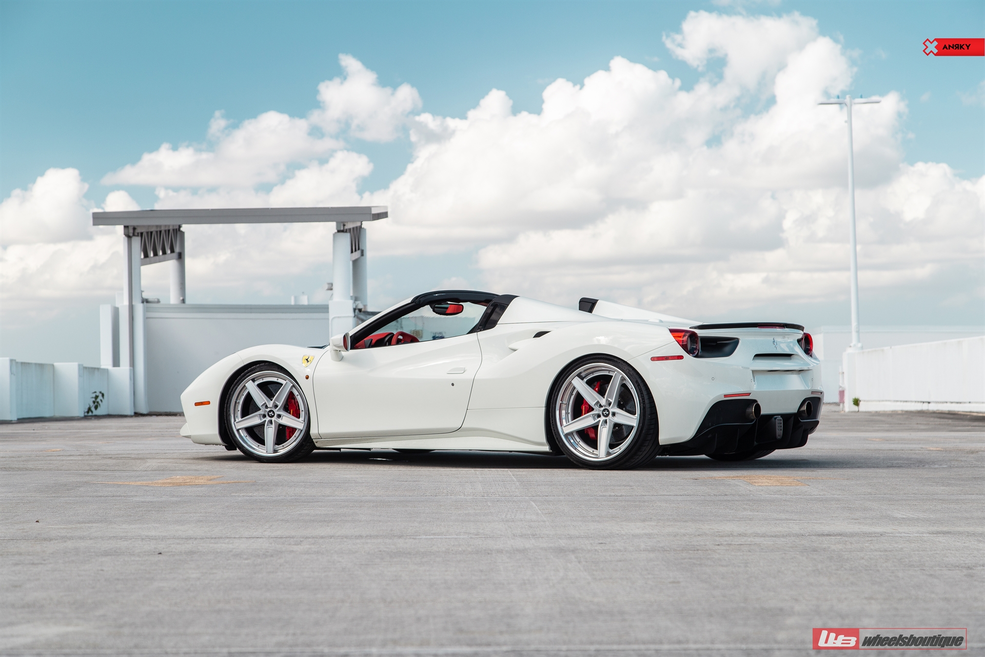 Ferrari 488 Spider | Bianco Avus | on ANRKY AN35 | Brushed Clear