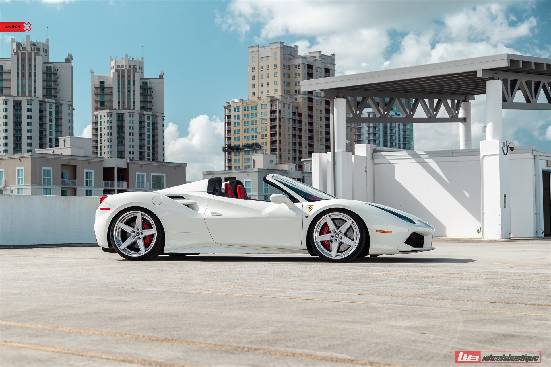 Ferrari 488 Spider | Bianco Avus | on ANRKY AN35 | Brushed Clear