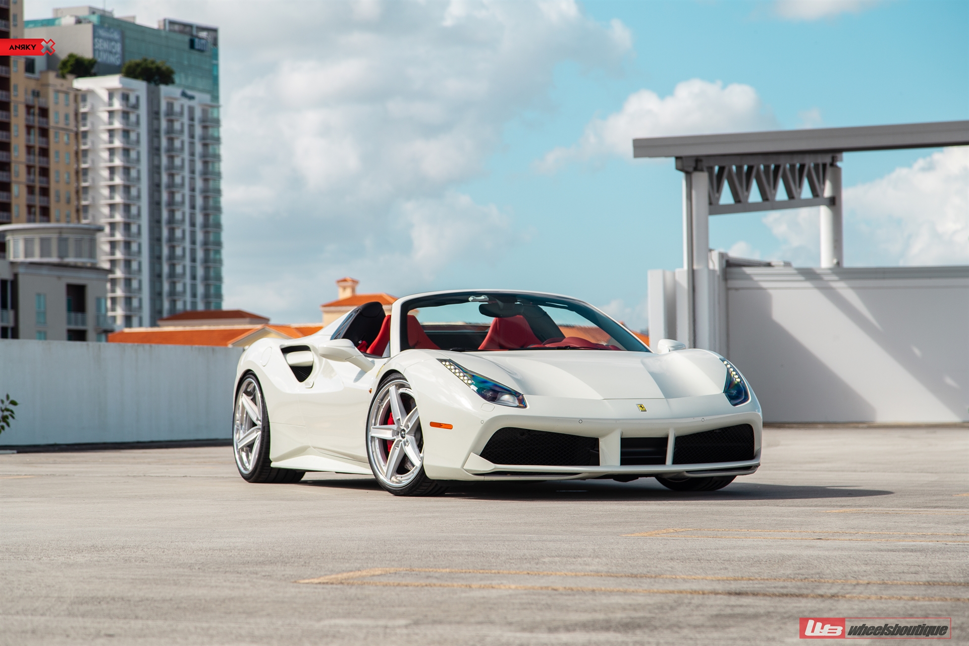Ferrari 488 Spider | Bianco Avus | on ANRKY AN35 | Brushed Clear