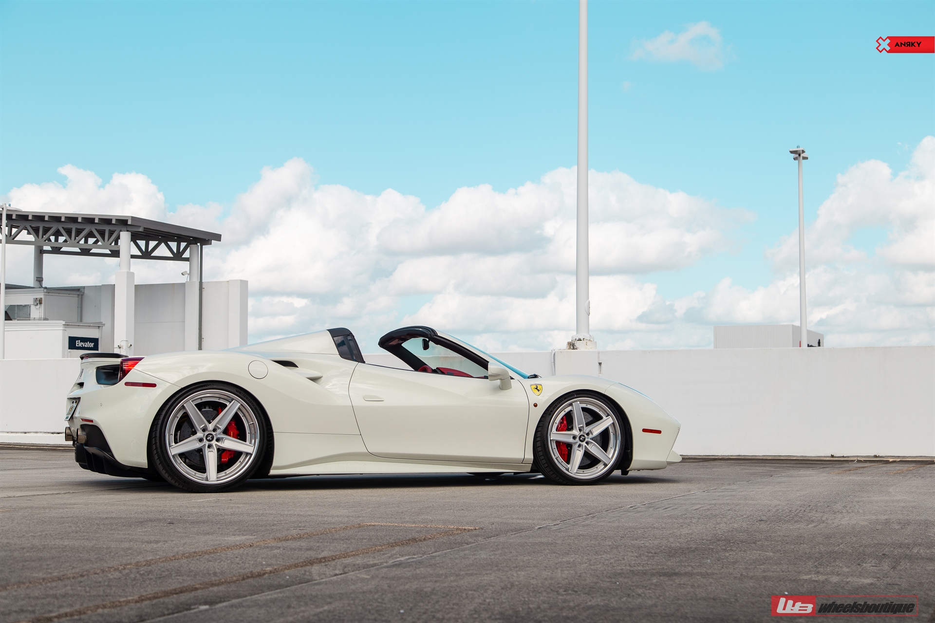 Ferrari 488 Spider | Bianco Avus | on ANRKY AN35 | Brushed Clear