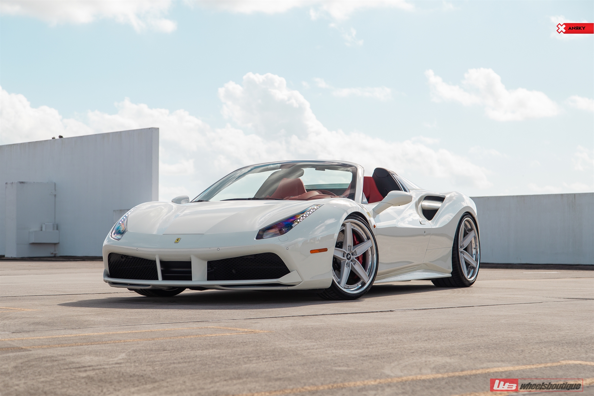 Ferrari 488 Spider | Bianco Avus | on ANRKY AN35 | Brushed Clear