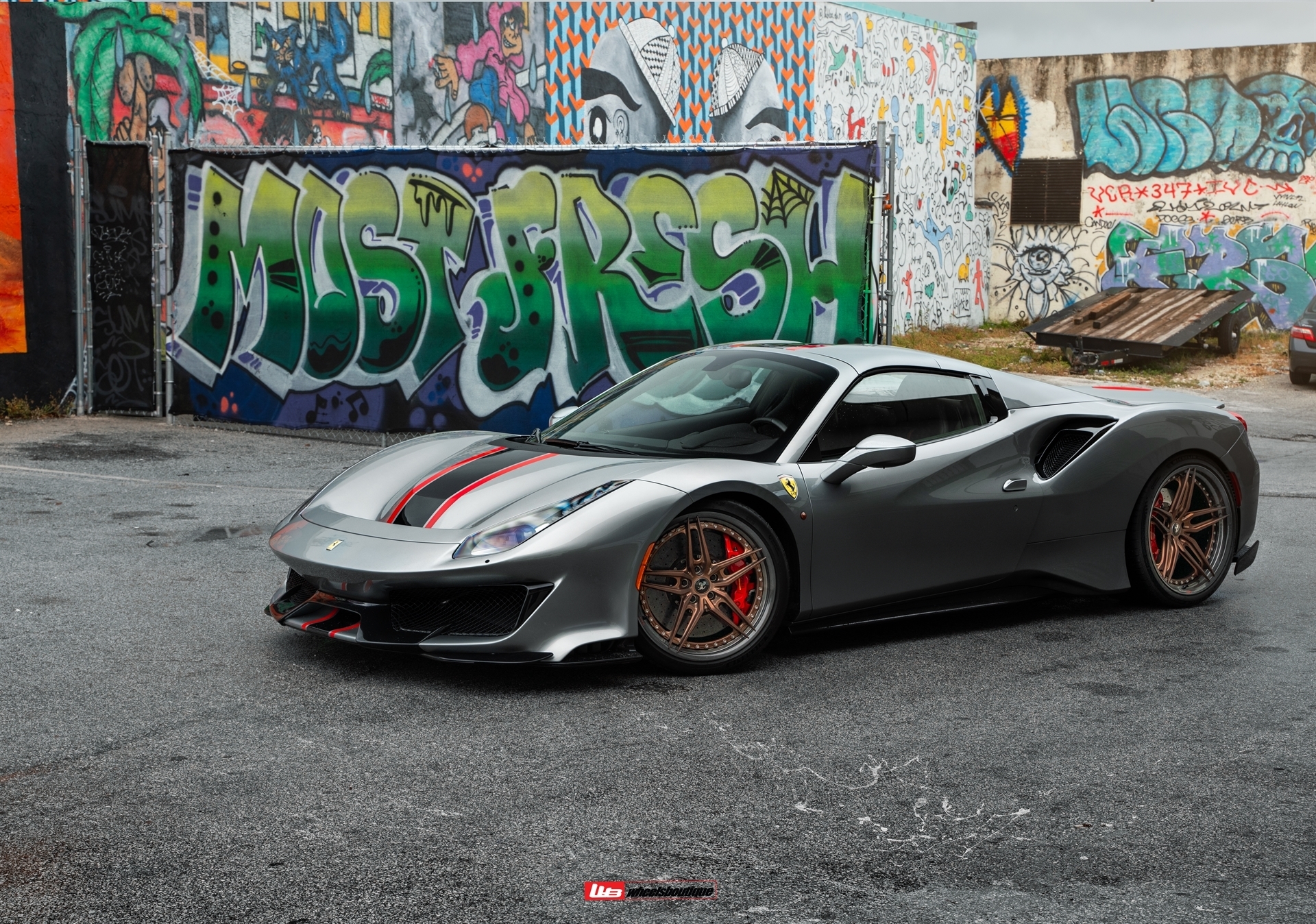 Ferrari 488 Pista Spider | Grigio Silverstone | on HRE S107SC | Frozen Polished Bronze