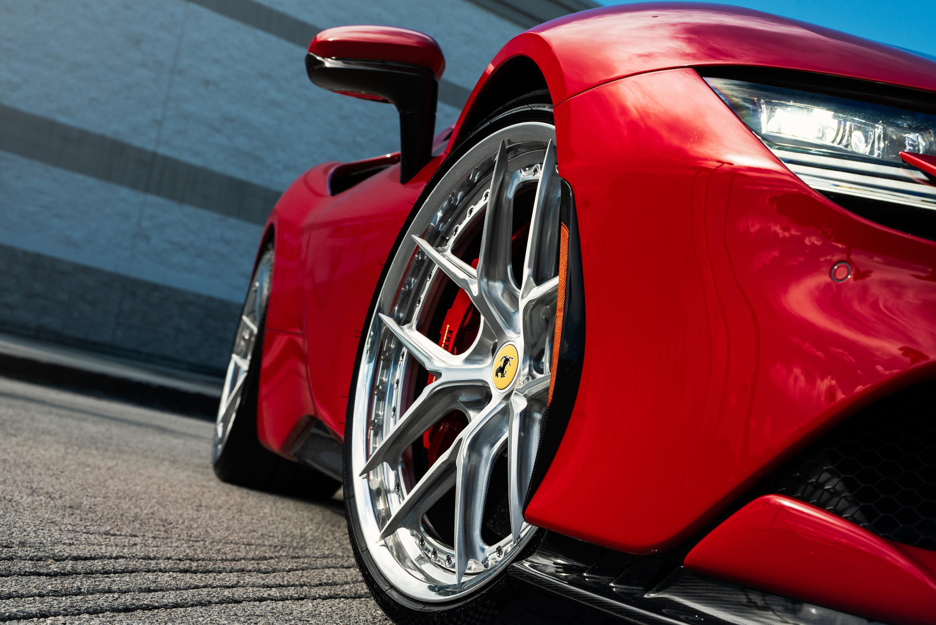 Ferrari SF90 | Rosso Corza | on HRE S101SC | Brushed Clear