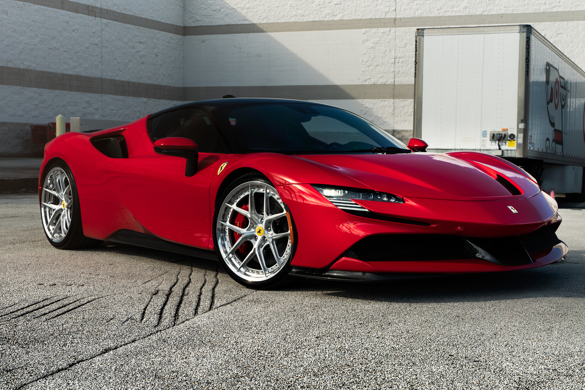 Ferrari SF90 | Rosso Corza | on HRE S101SC | Brushed Clear