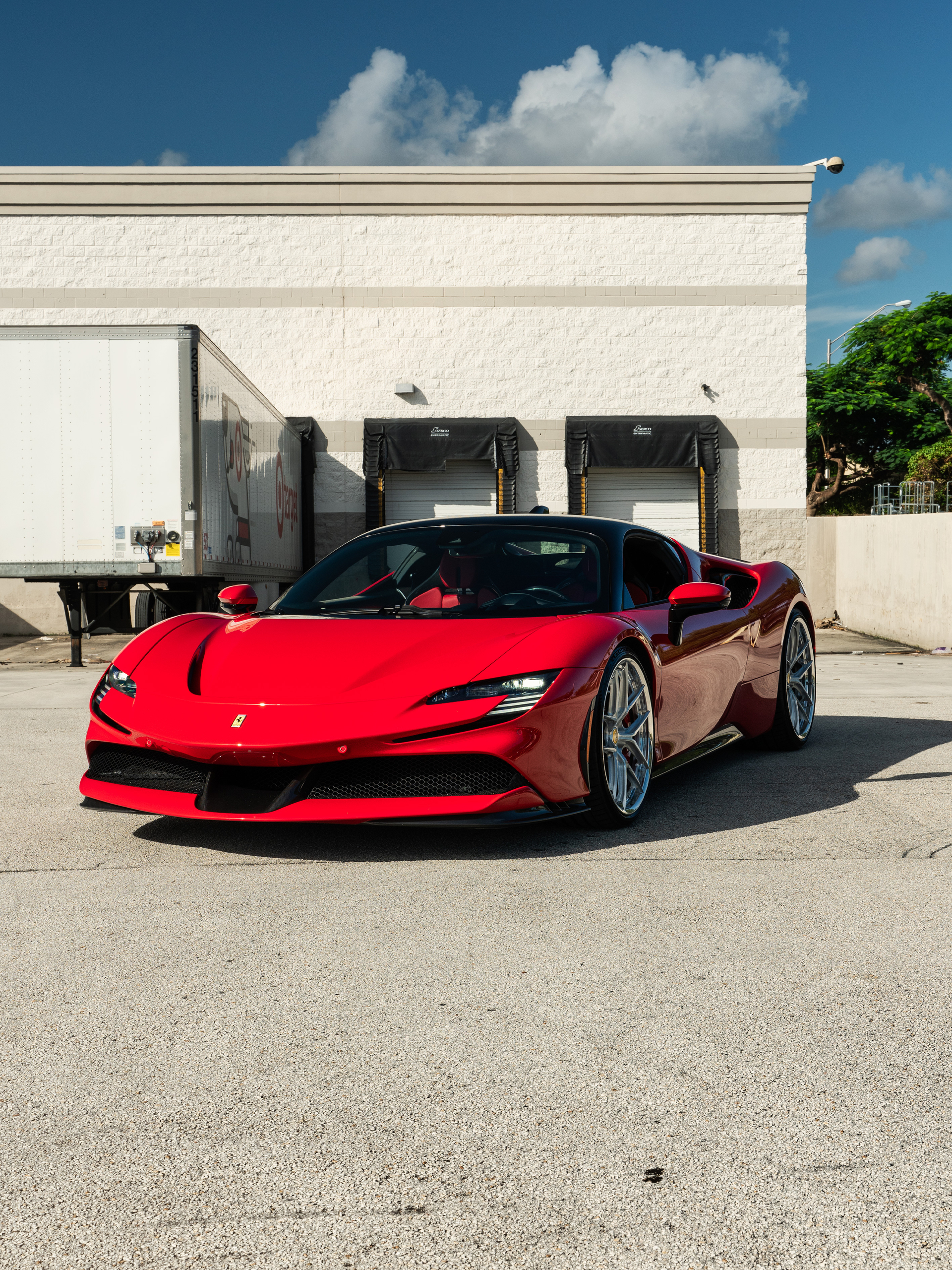 Ferrari SF90 | Rosso Corza | on HRE S101SC | Brushed Clear