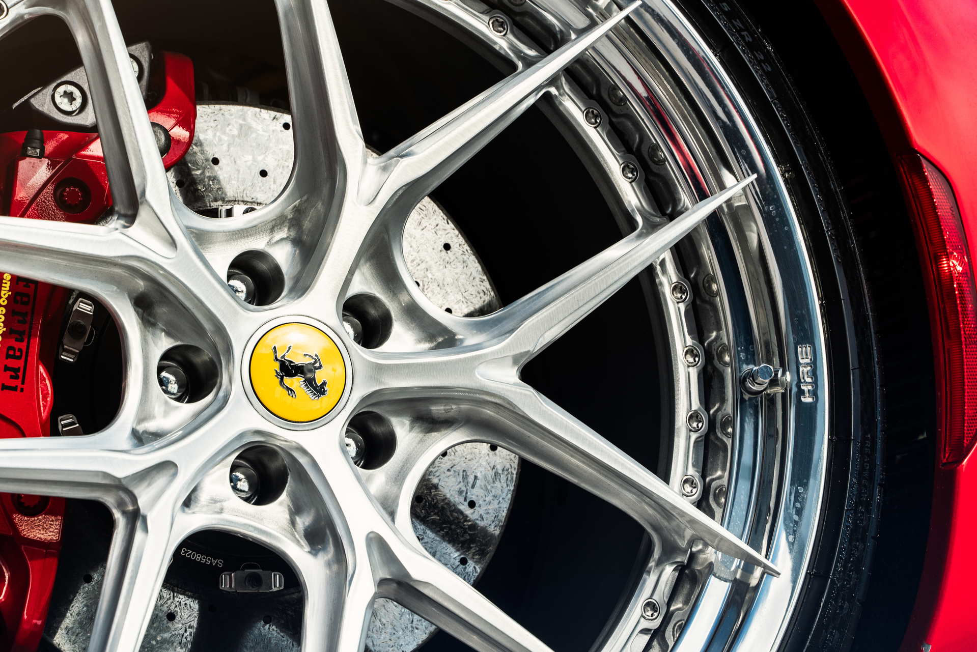 Ferrari SF90 | Rosso Corza | on HRE S101SC | Brushed Clear