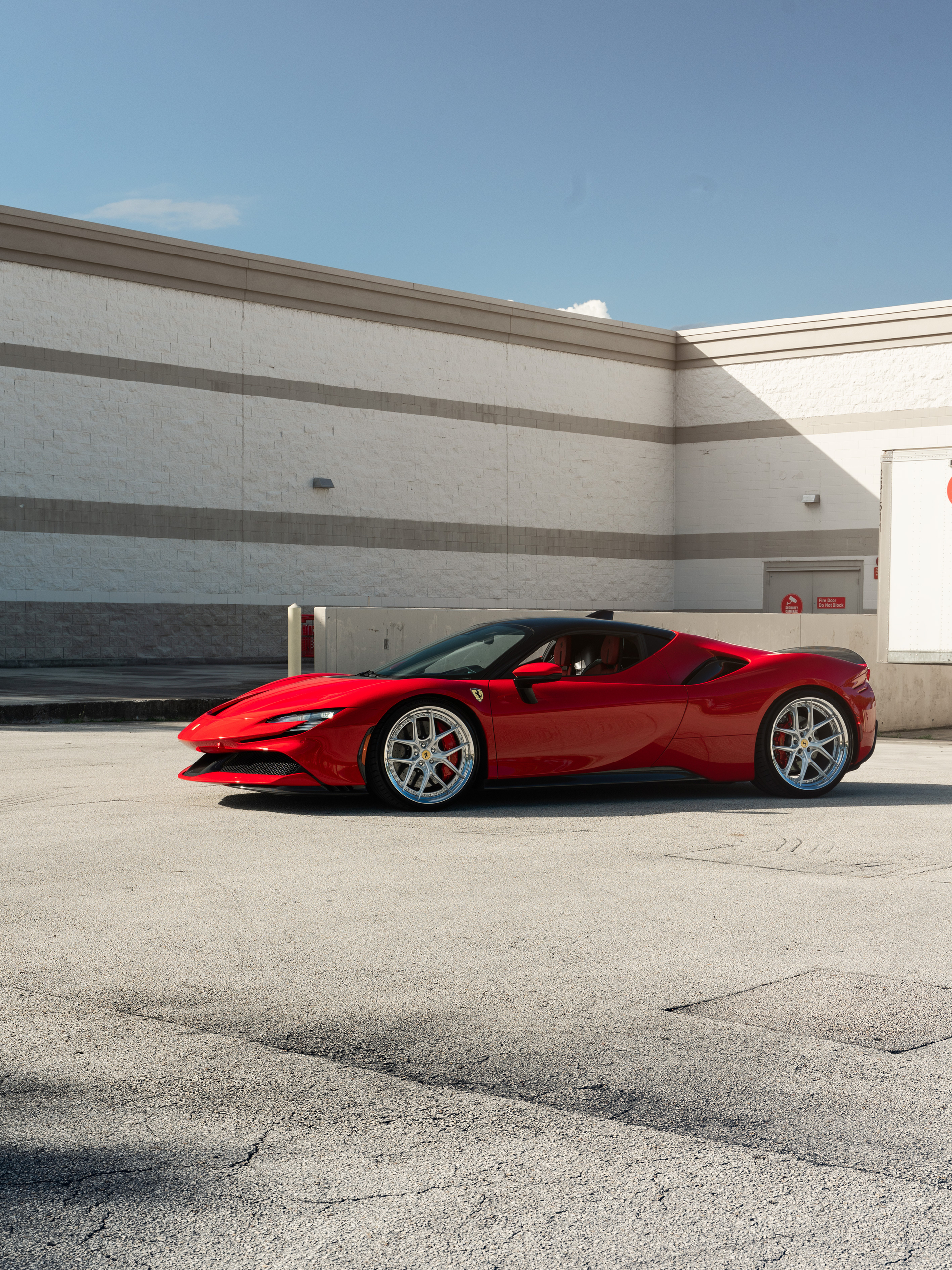 Ferrari SF90 | Rosso Corza | on HRE S101SC | Brushed Clear